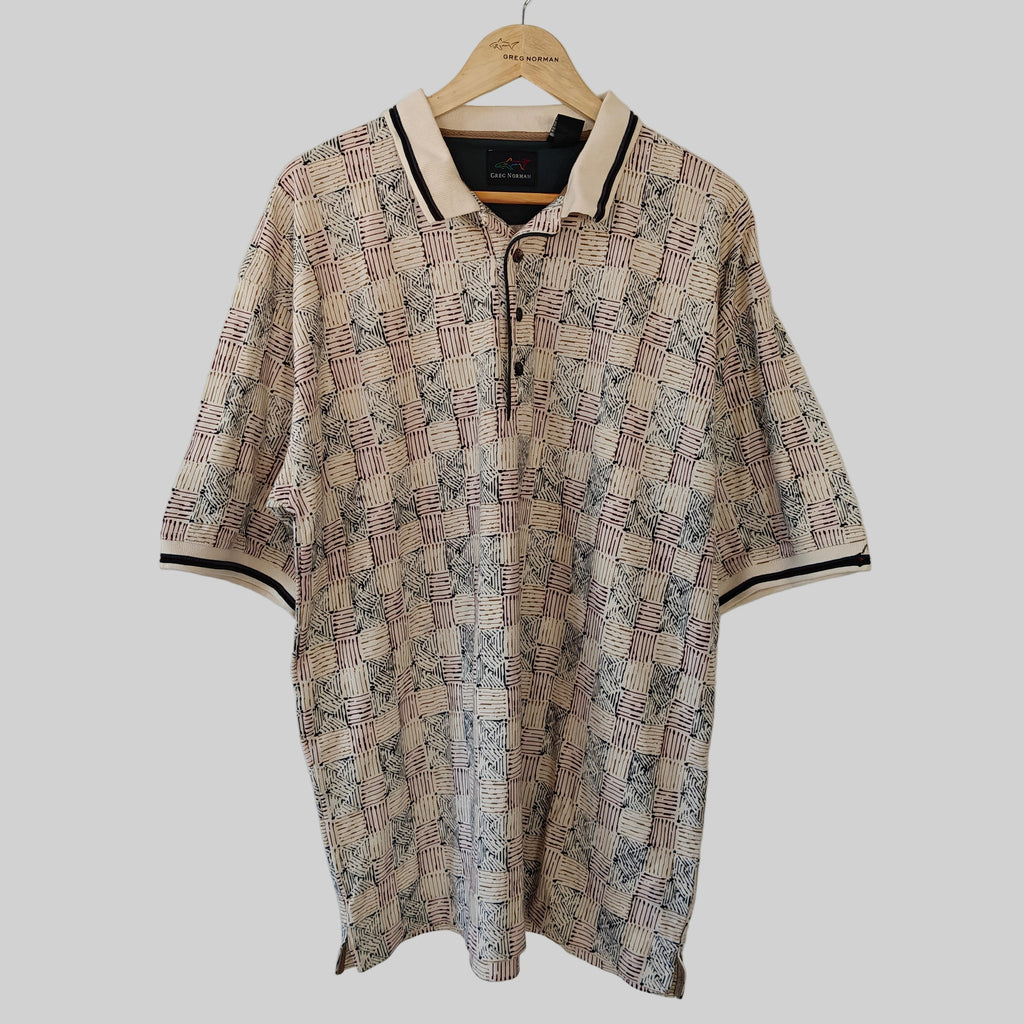 Greg Norman 90's Print Golf Polo Shirt - X-Large