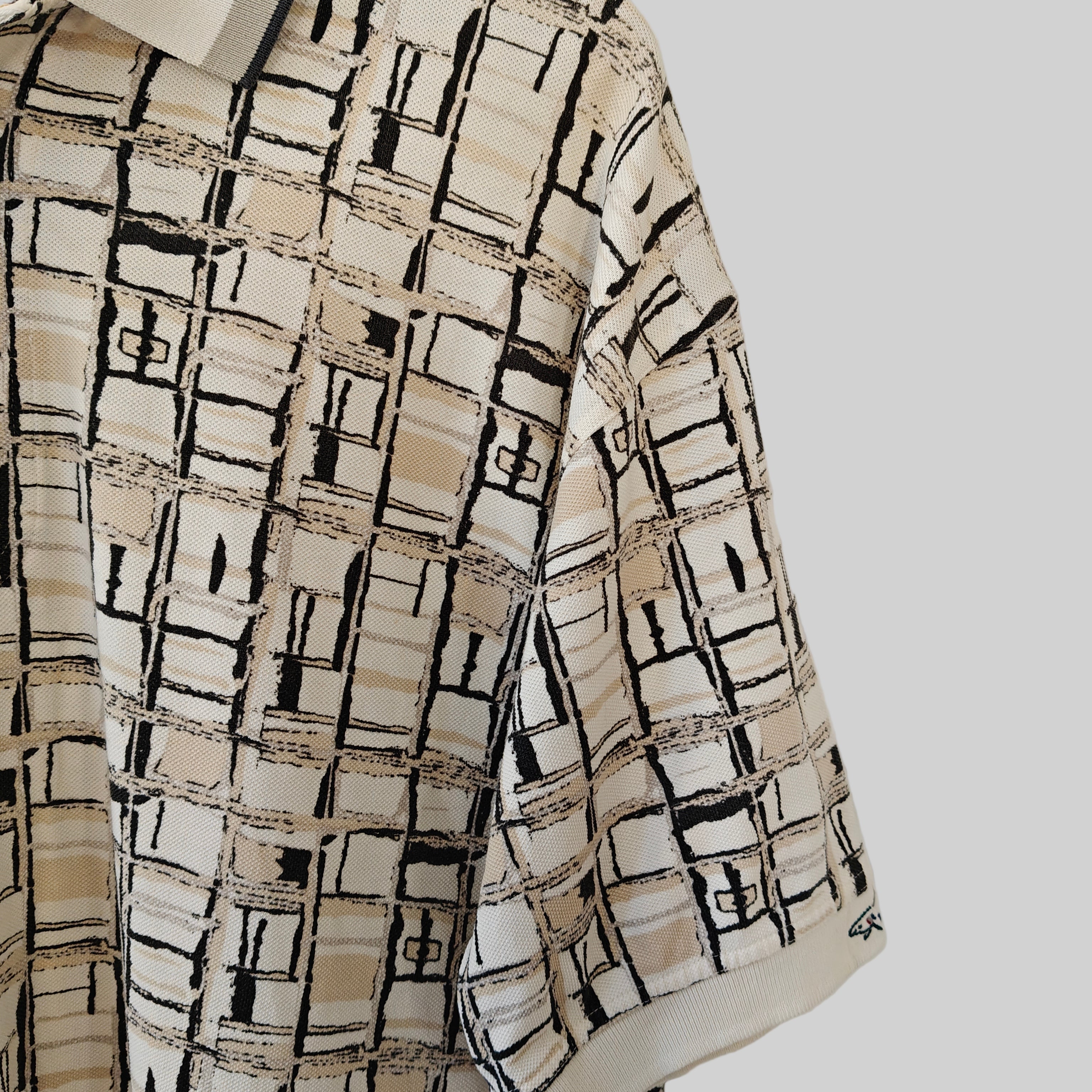 Greg Norman 90's Print Golf Polo Shirt - Large