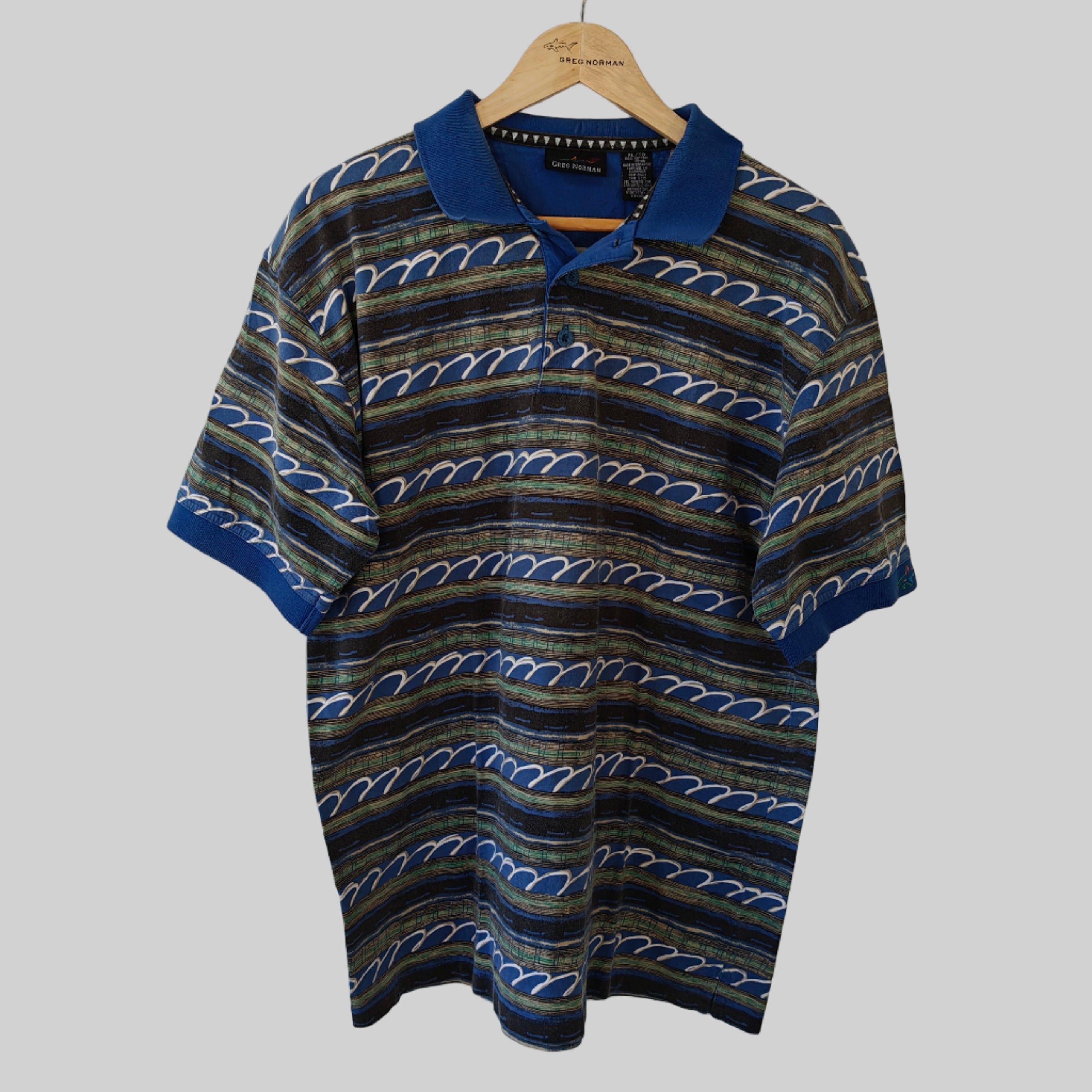 Greg Norman 90's Print Golf Polo Shirt - X-Large