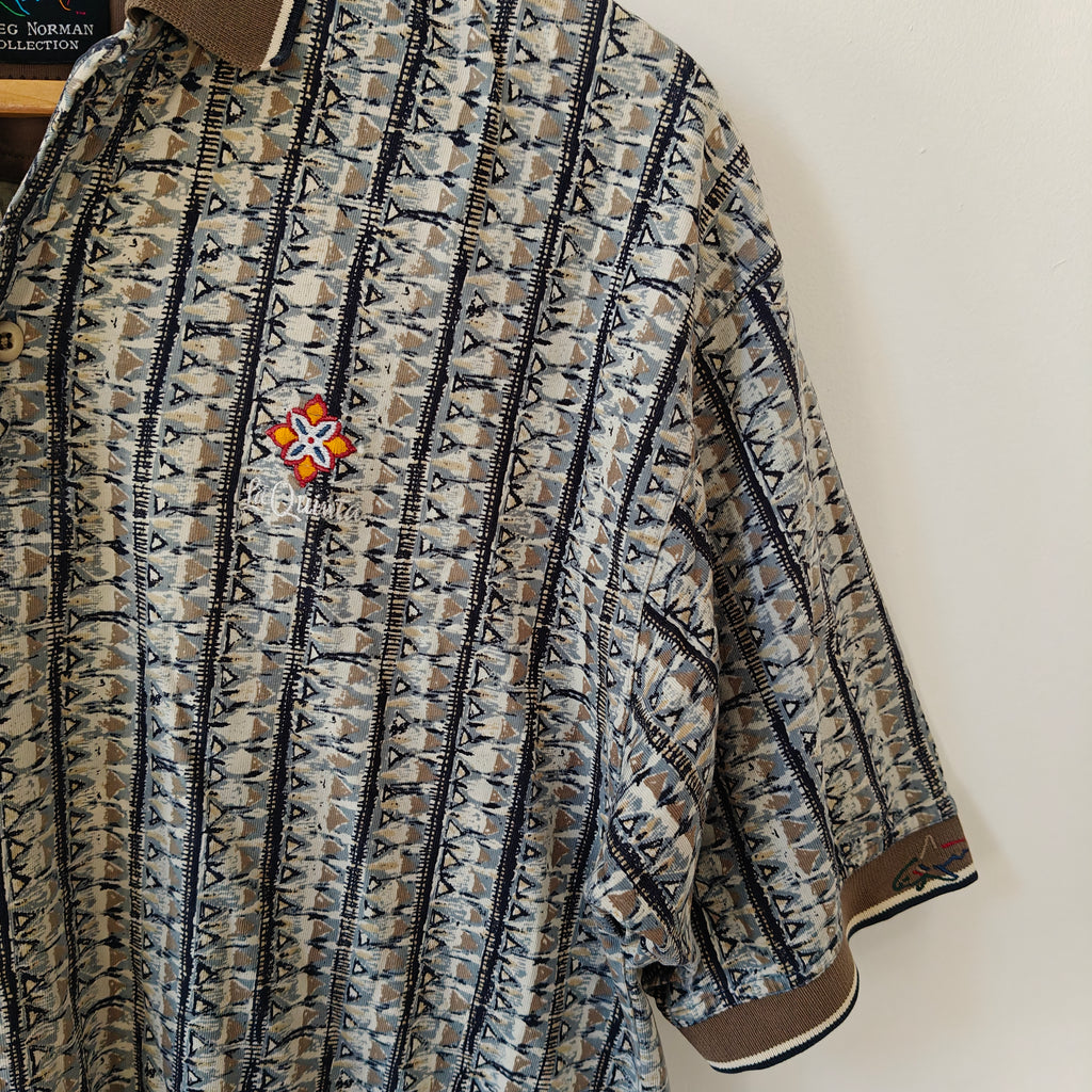 Greg Norman 90's Print Golf Polo Shirt - Medium