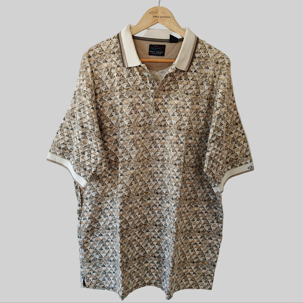 Greg Norman 90's Print Golf Polo Shirt - X-Large
