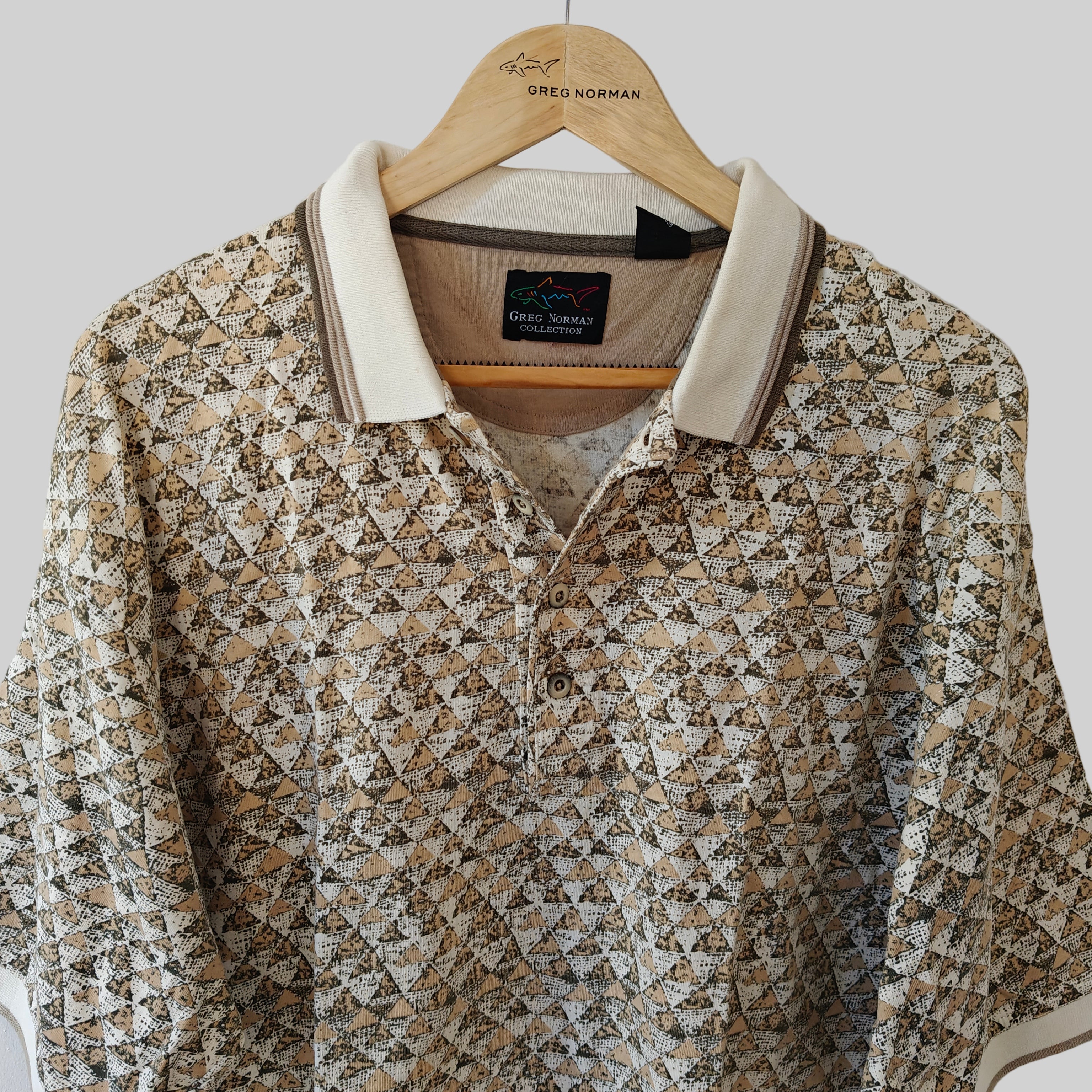 Greg Norman 90's Print Golf Polo Shirt - X-Large