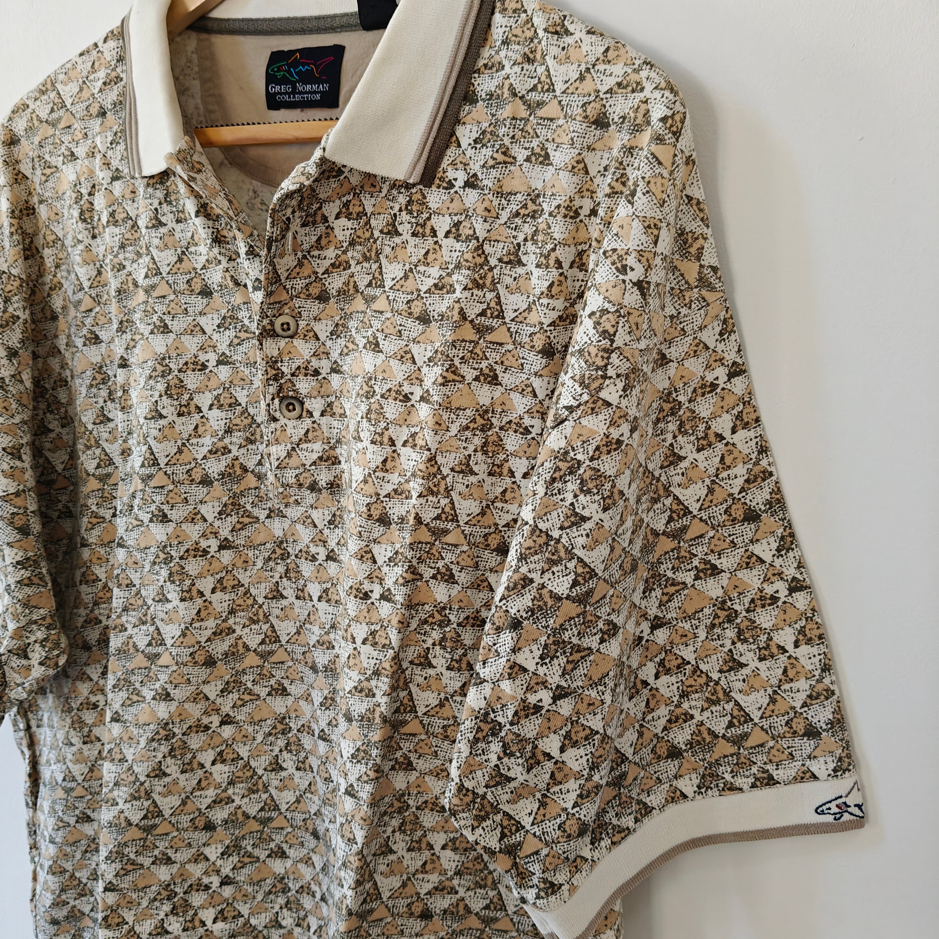 Greg Norman 90's Print Golf Polo Shirt - X-Large