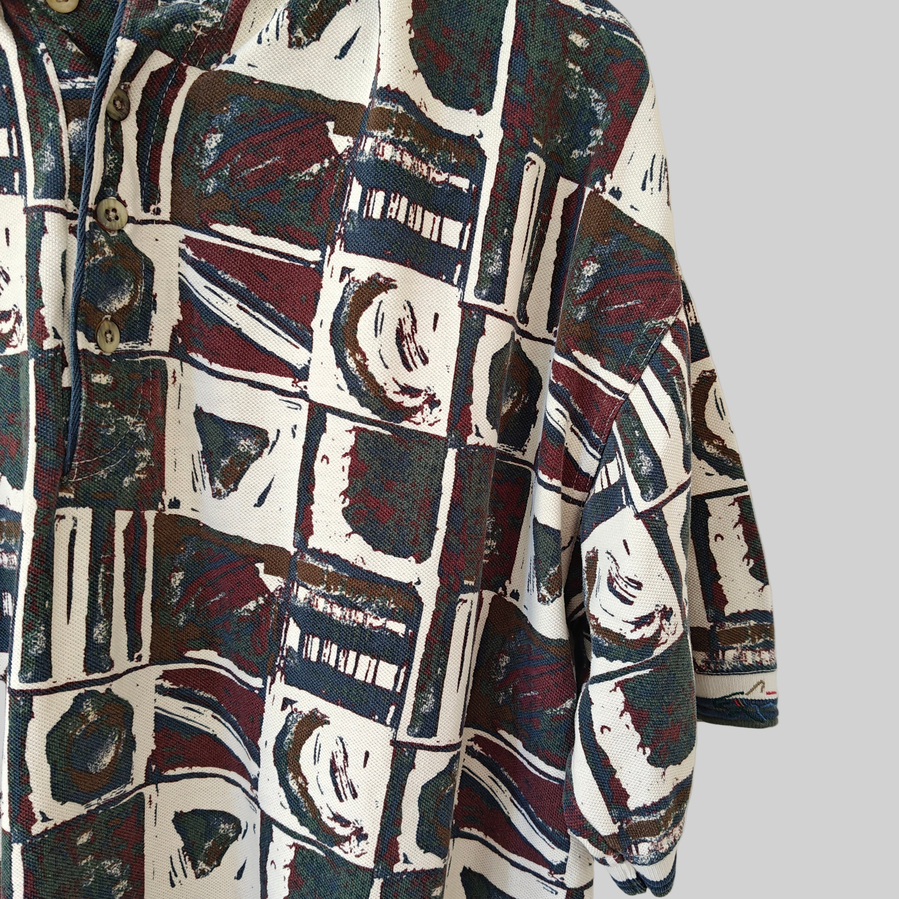 Greg Norman 90's Print Golf Polo Shirt - X-Large