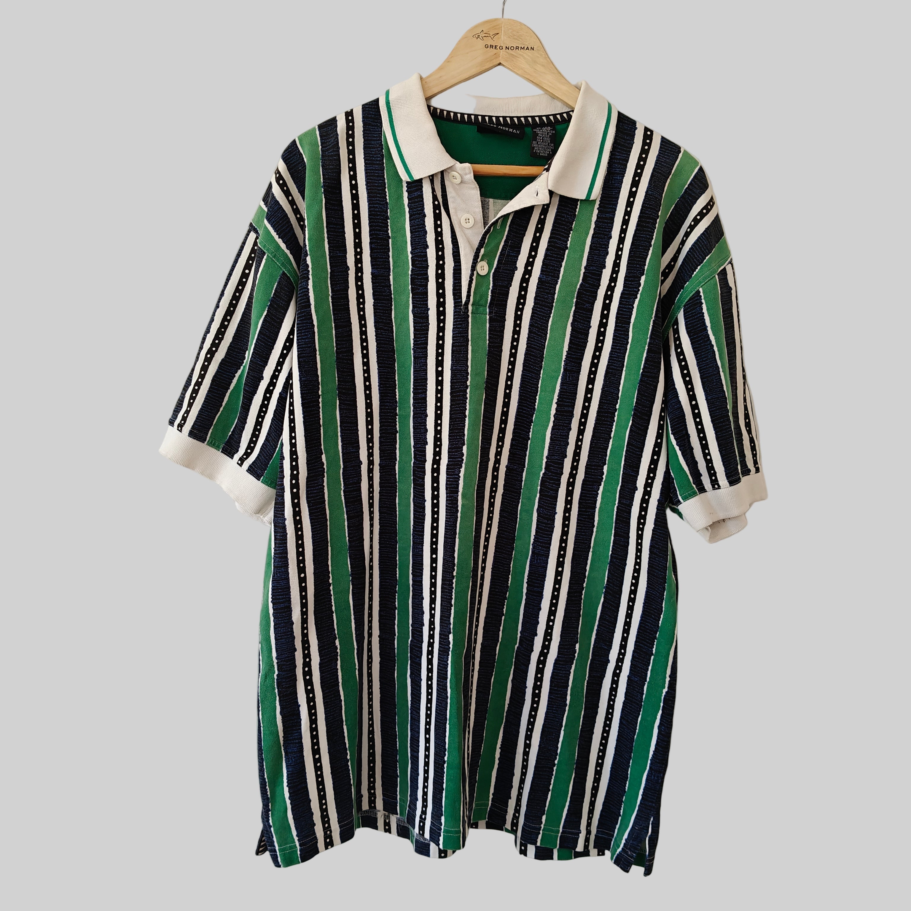 Greg Norman 90's Print Golf Polo Shirt - X-Large