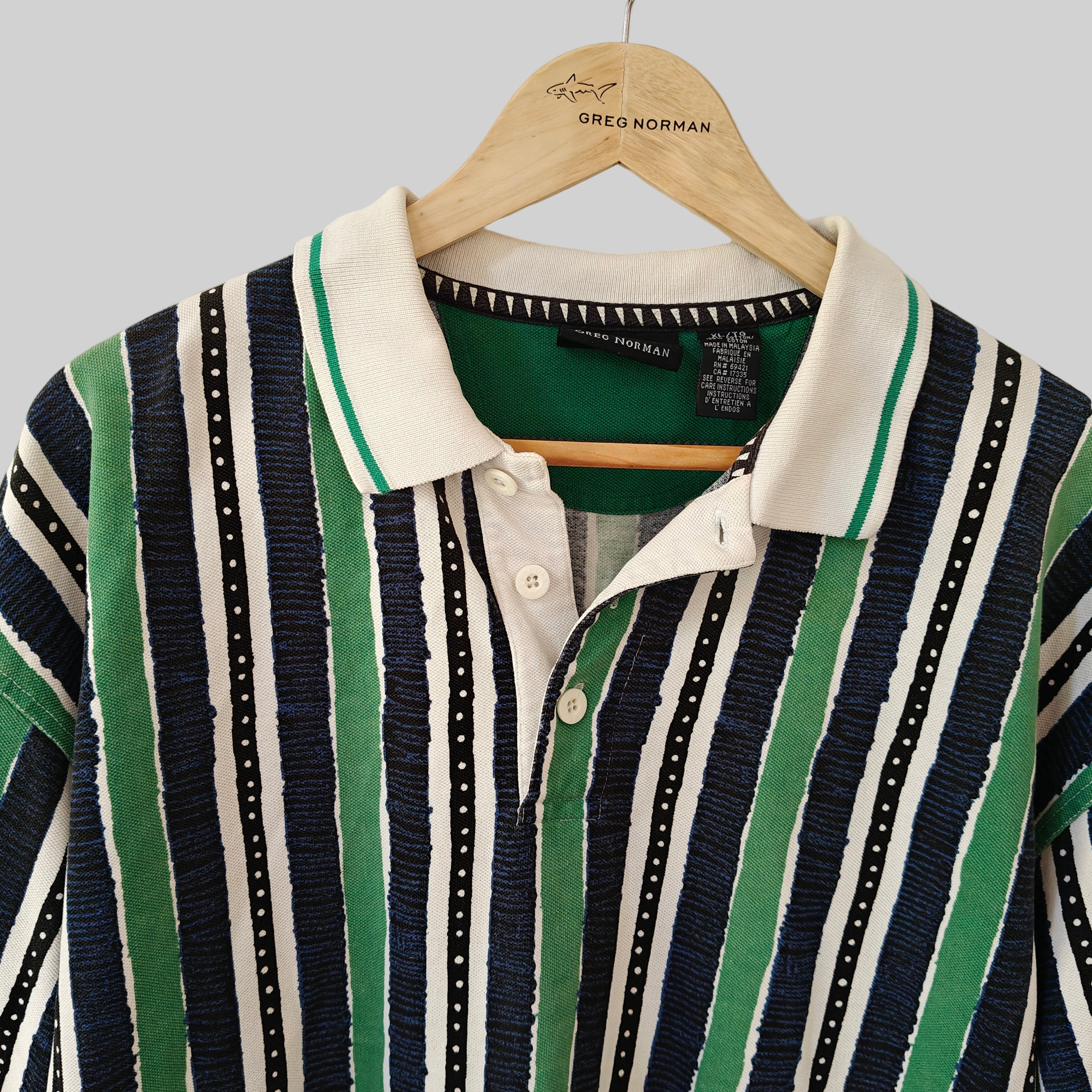 Greg Norman 90's Print Golf Polo Shirt - X-Large