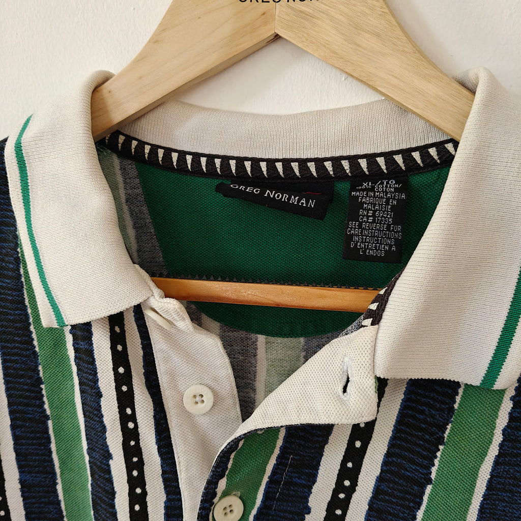 Greg Norman 90's Print Golf Polo Shirt - X-Large