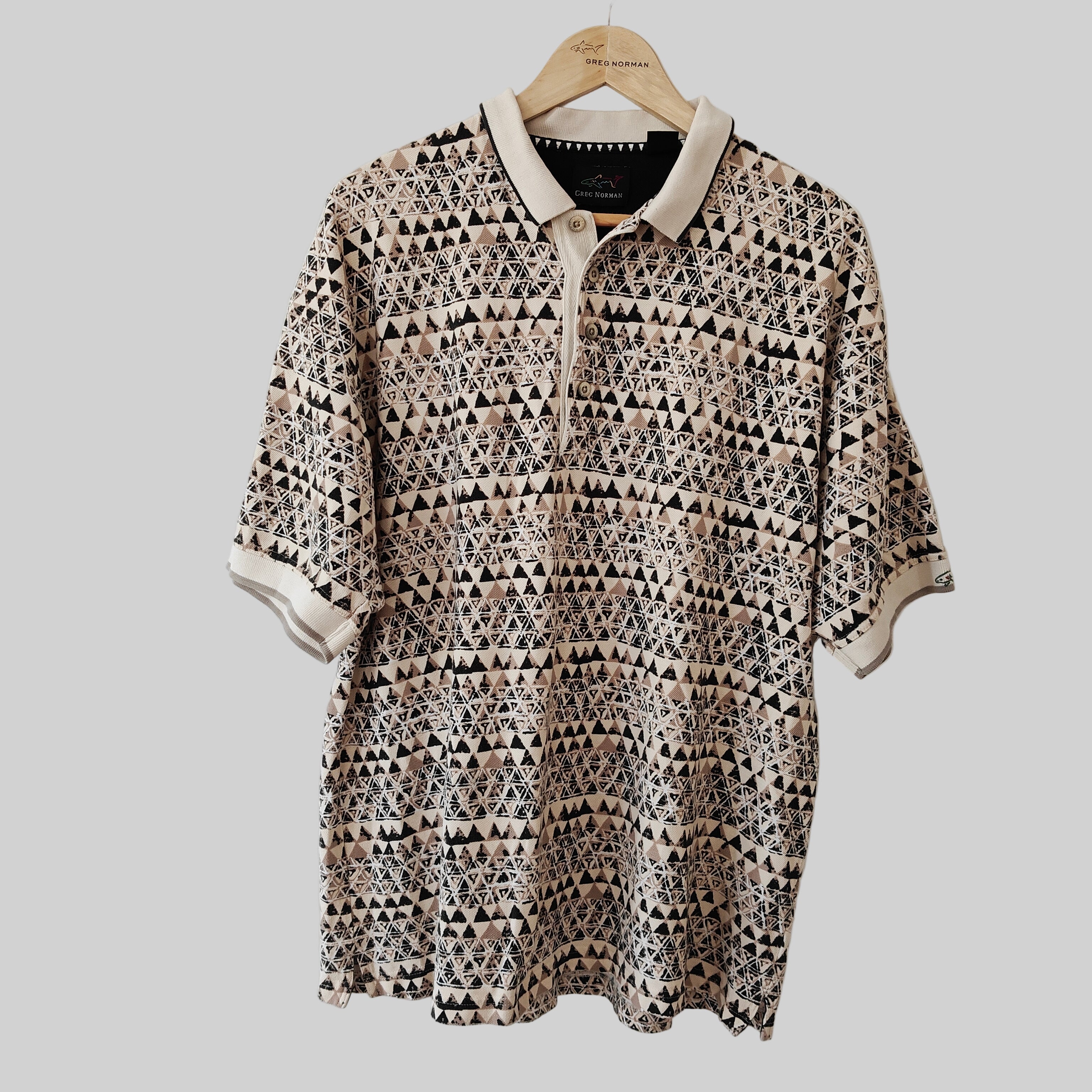 Greg Norman 90's Print Golf Polo Shirt - X-Large