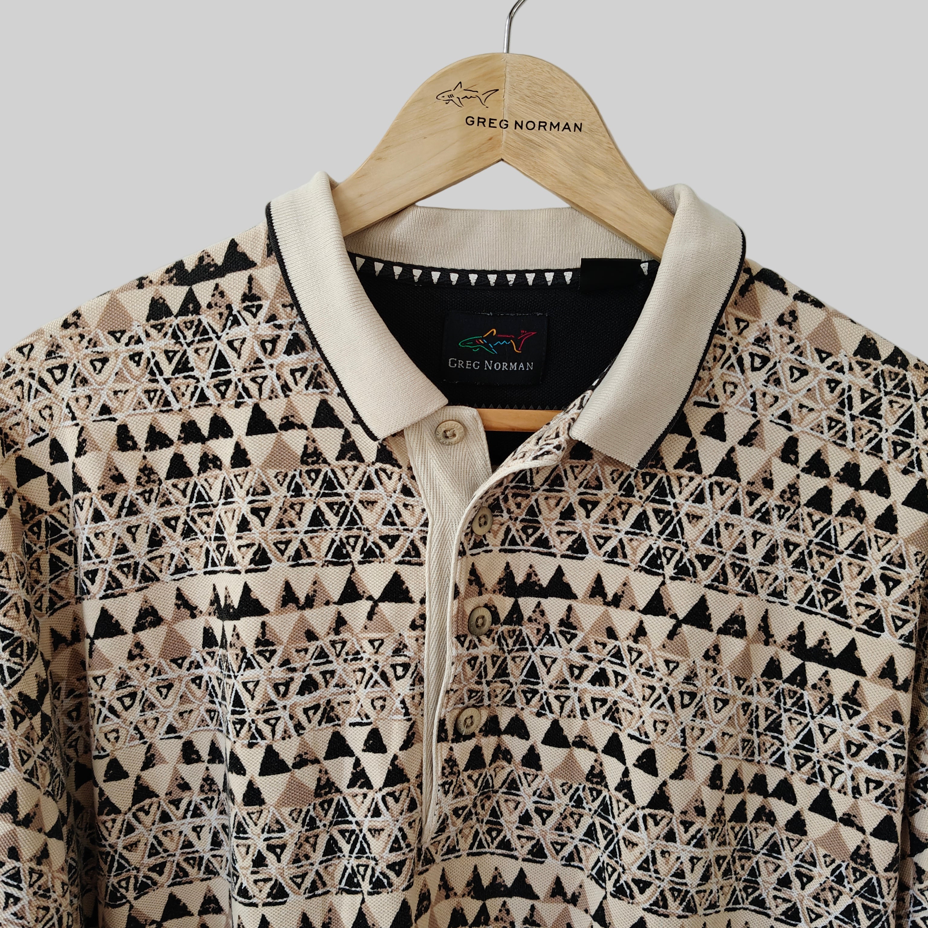 Greg Norman 90's Print Golf Polo Shirt - X-Large