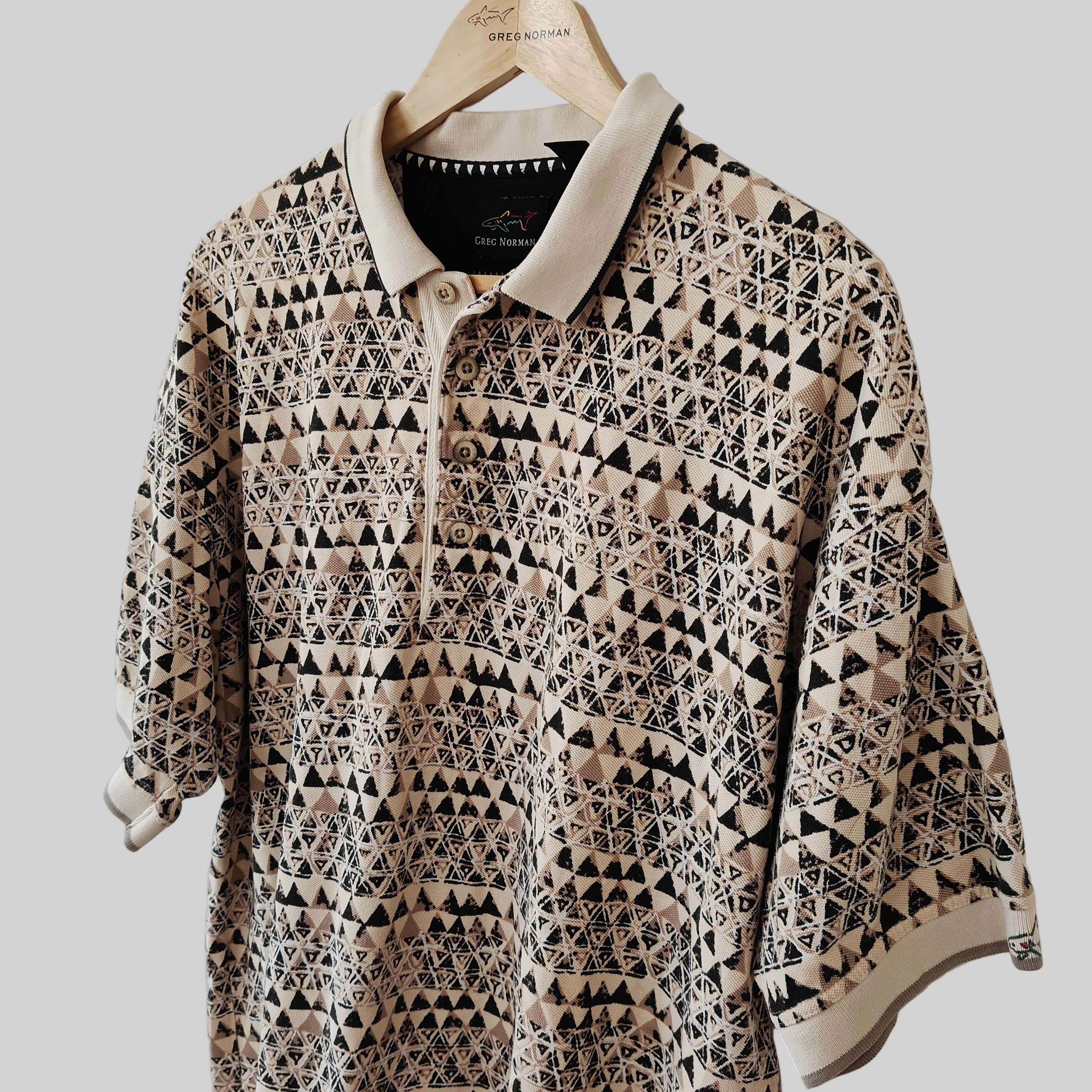 Greg Norman 90's Print Golf Polo Shirt - X-Large