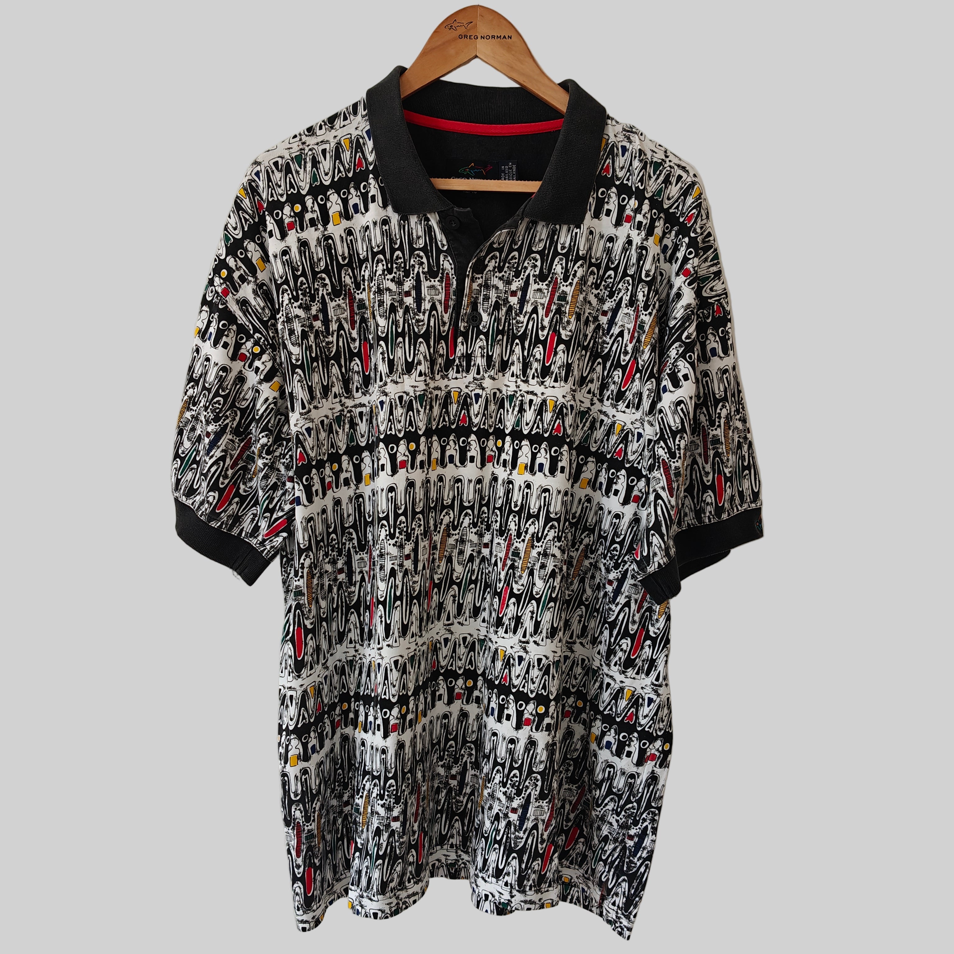 Greg Norman 90's Print Golf Polo Shirt - X-Large