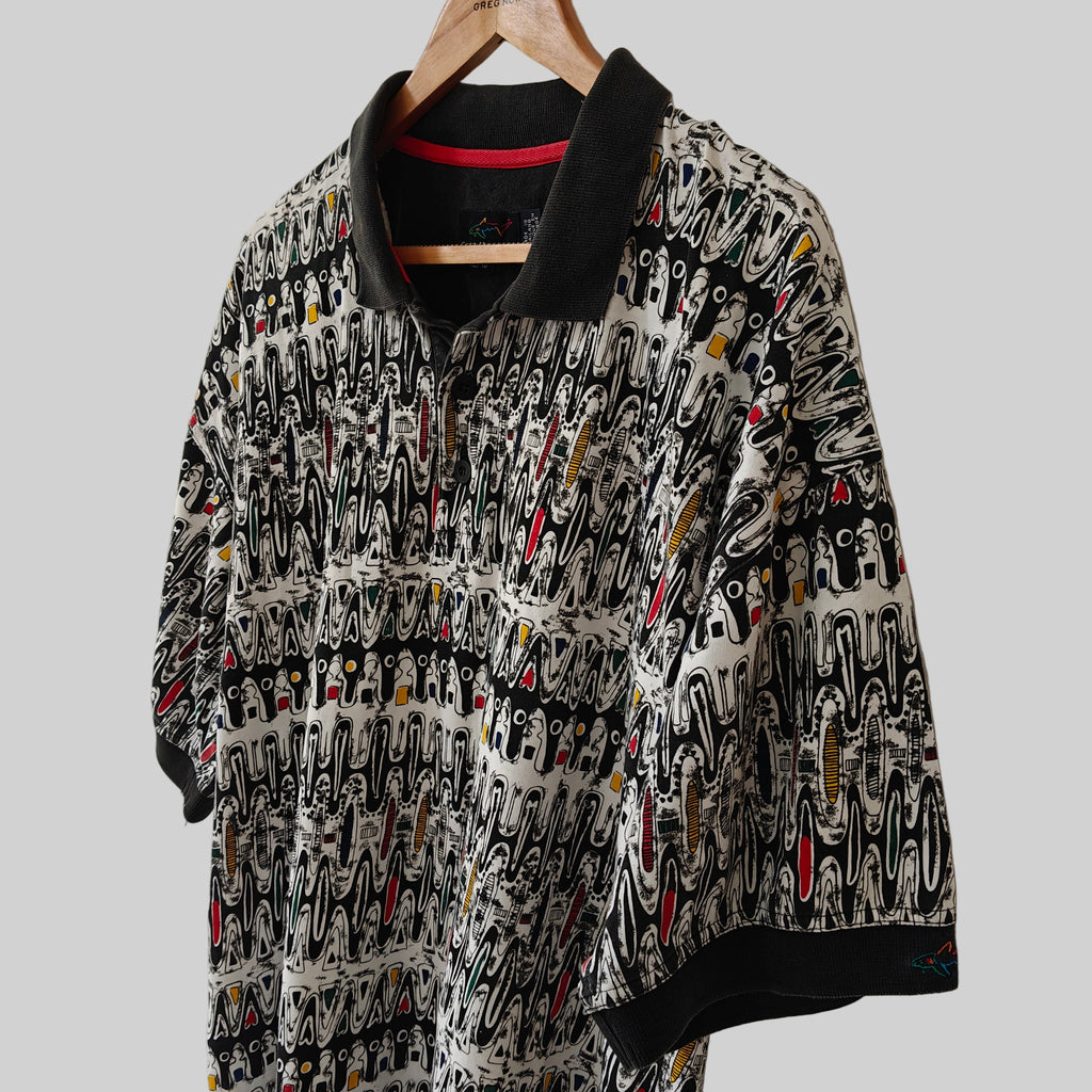 Greg Norman 90's Print Golf Polo Shirt - X-Large