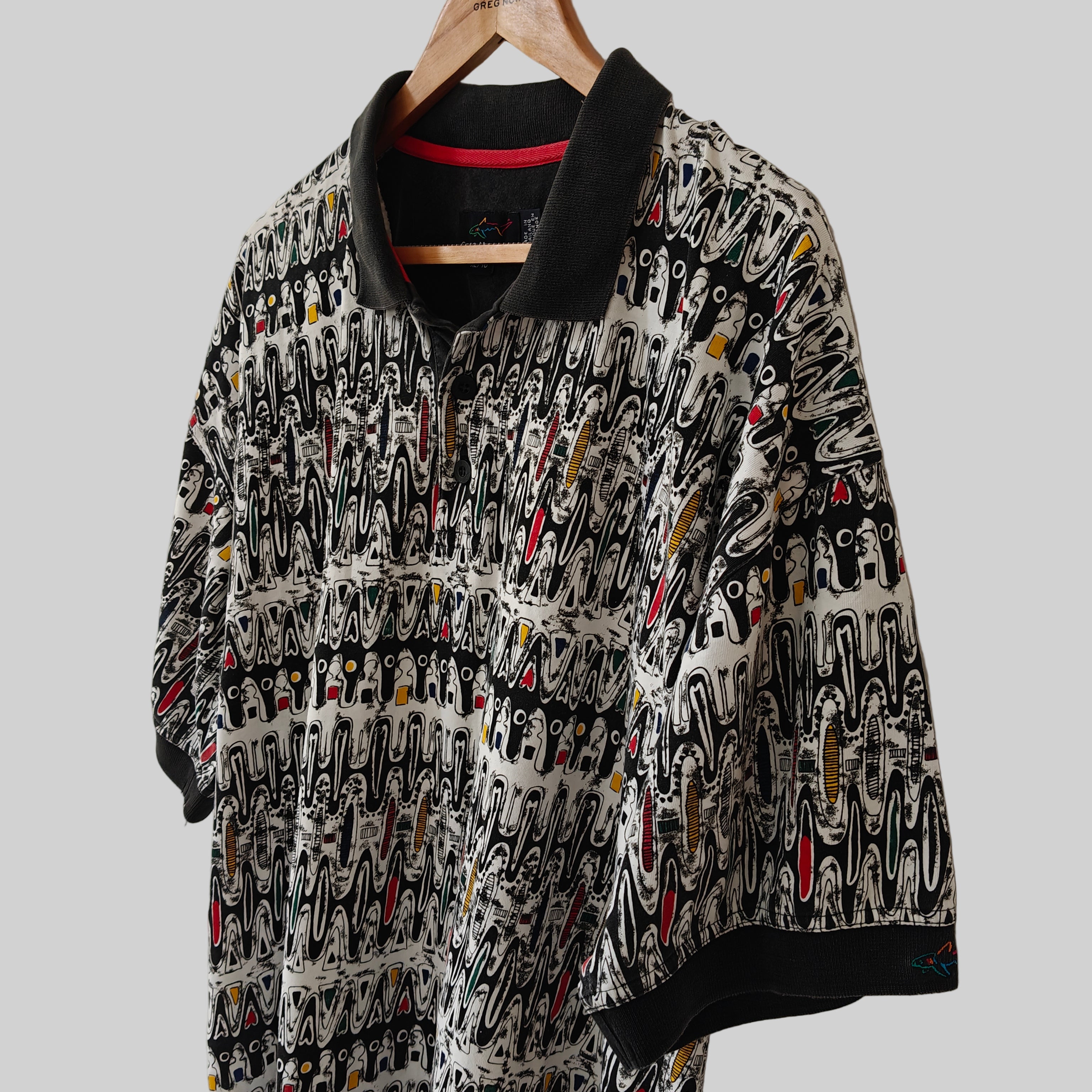 Greg Norman 90's Print Golf Polo Shirt - X-Large