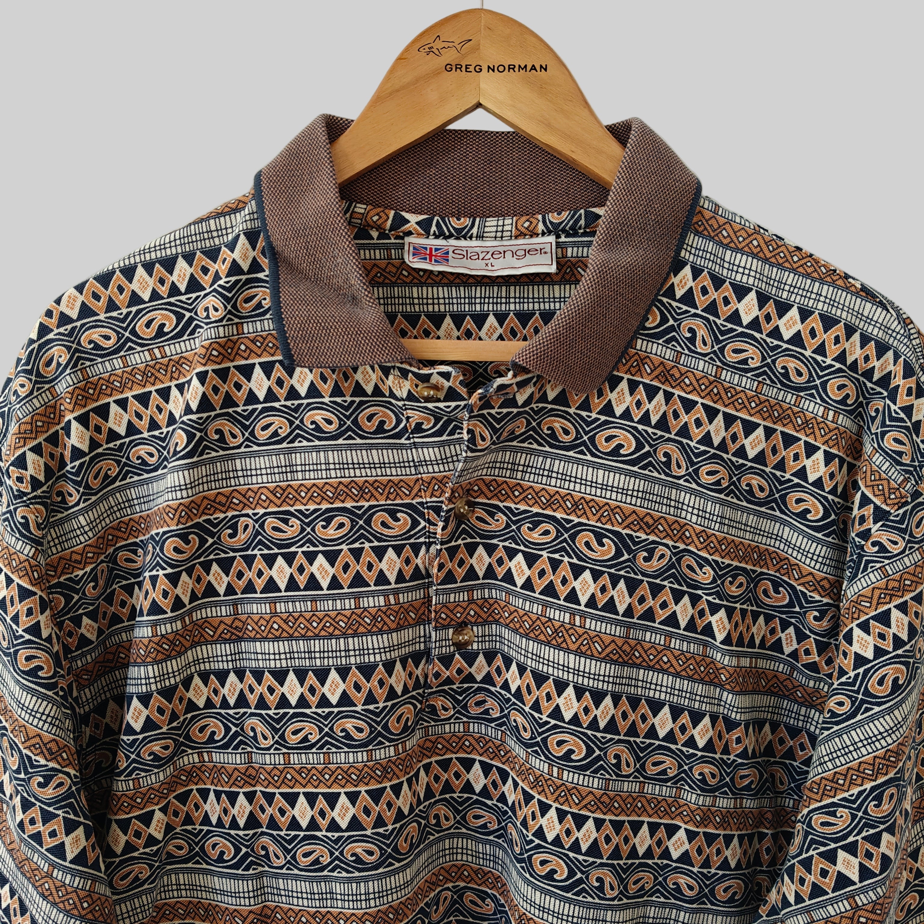 Slazenger 90s Print Golf Polo Shirt - X-Large