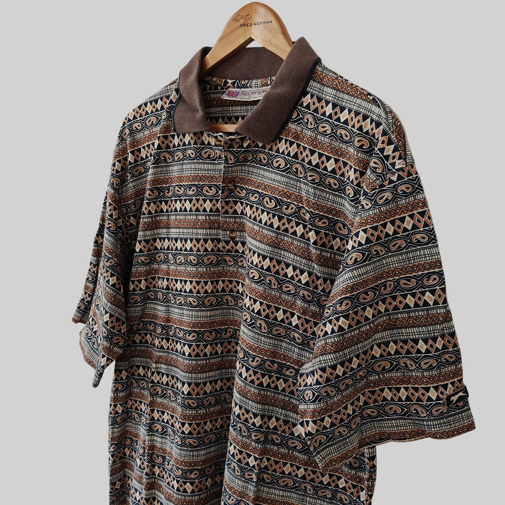 Slazenger 90s Print Golf Polo Shirt - X-Large