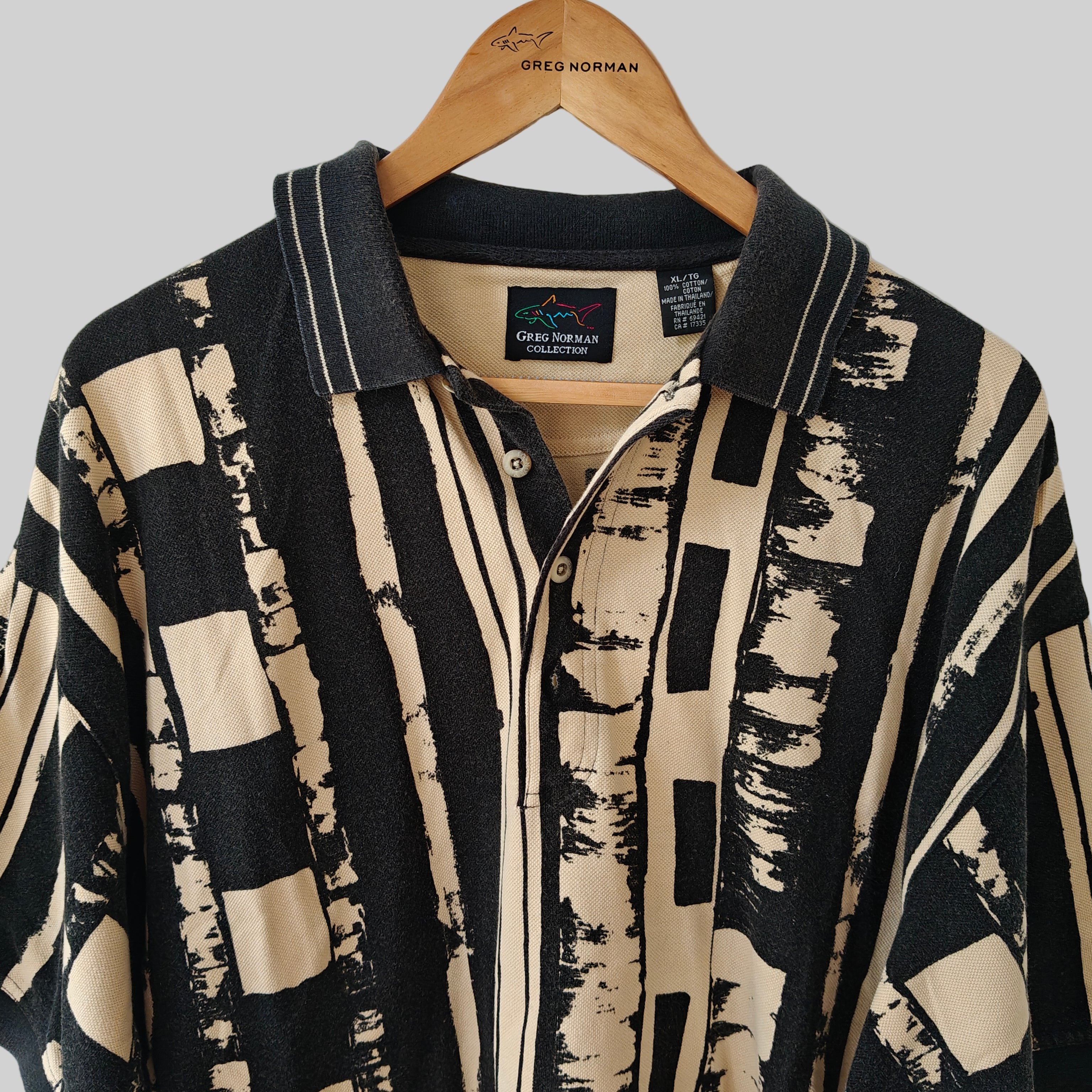 Greg Norman 90's Print Golf Polo Shirt - X-Large