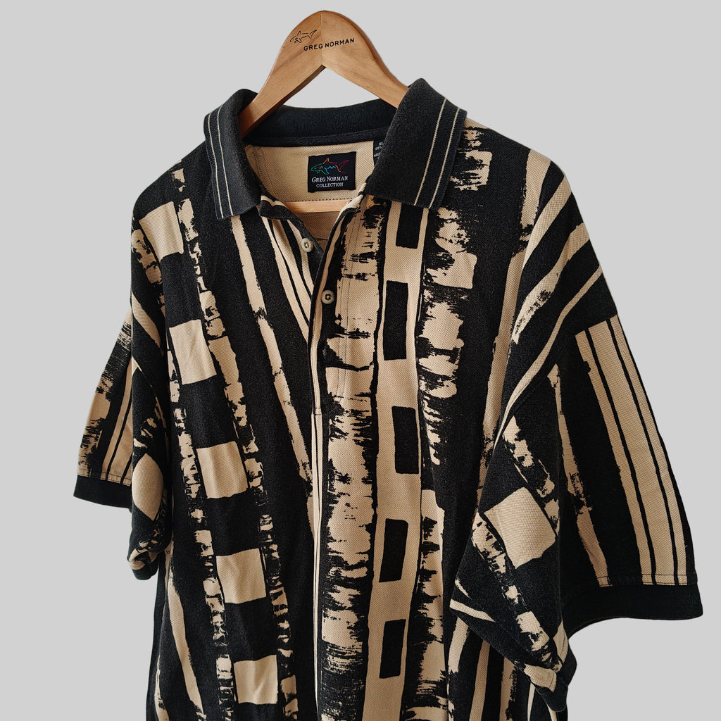 Greg Norman 90's Print Golf Polo Shirt - X-Large