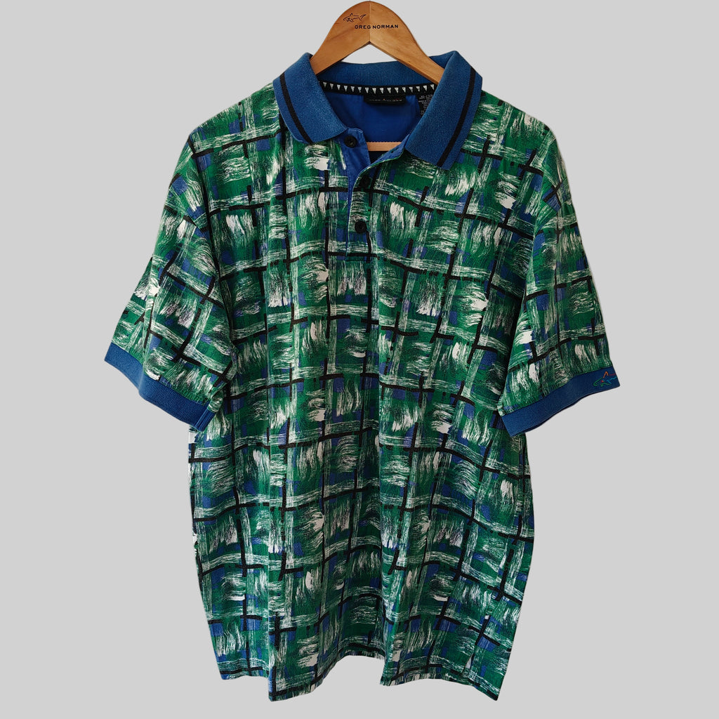 Greg Norman 90's Print Golf Polo Shirt - X-Large