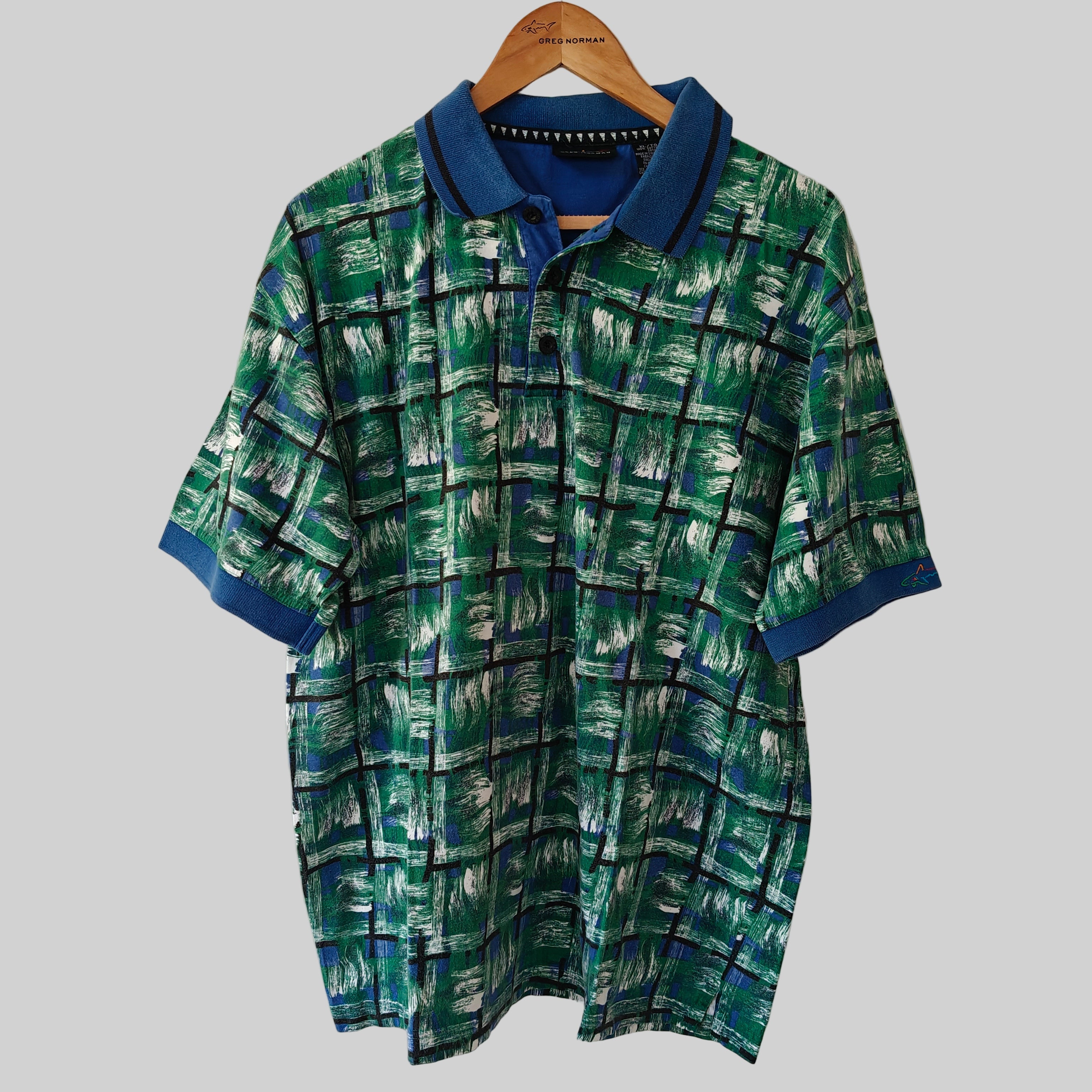 Greg Norman 90's Print Golf Polo Shirt - X-Large