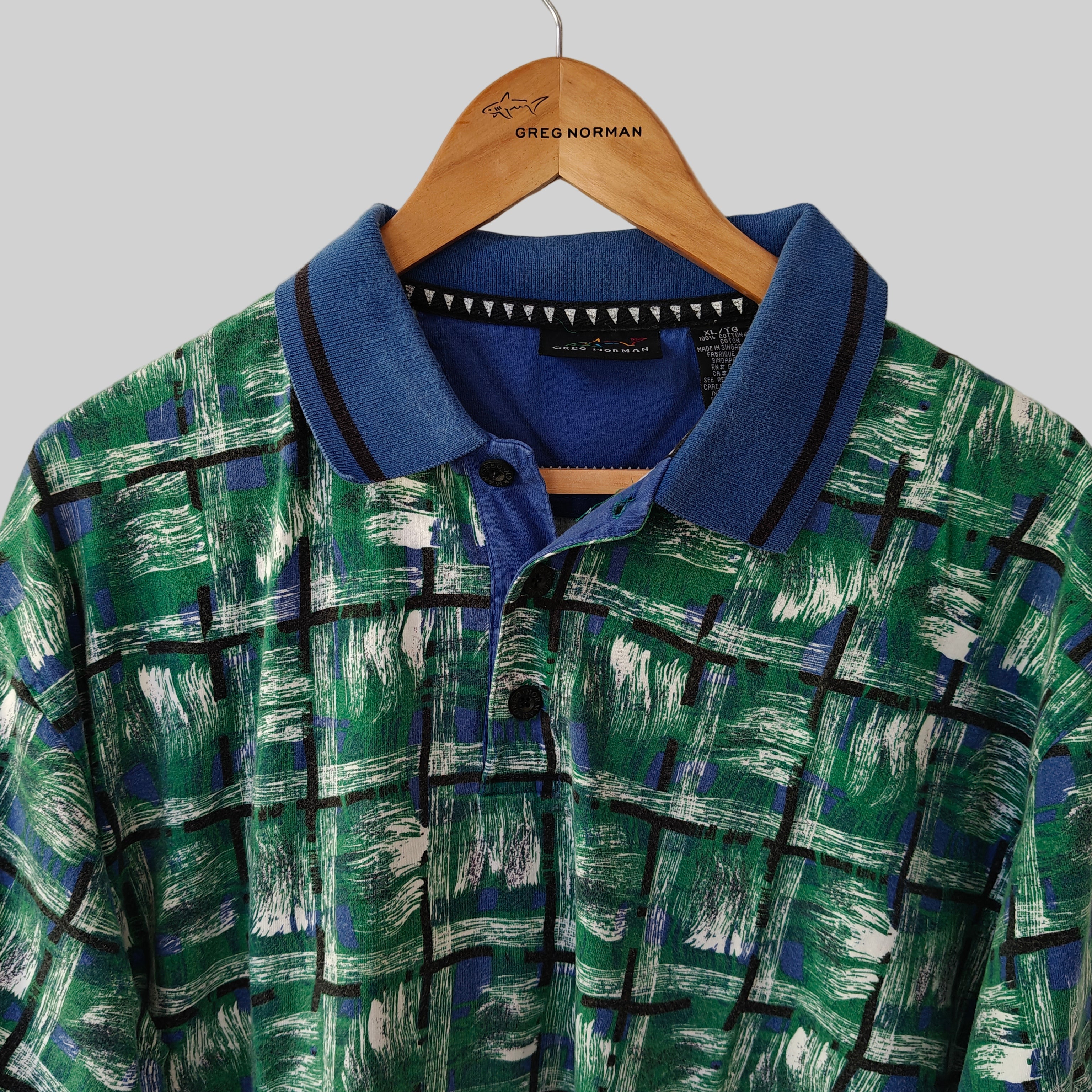 Greg Norman 90's Print Golf Polo Shirt - X-Large
