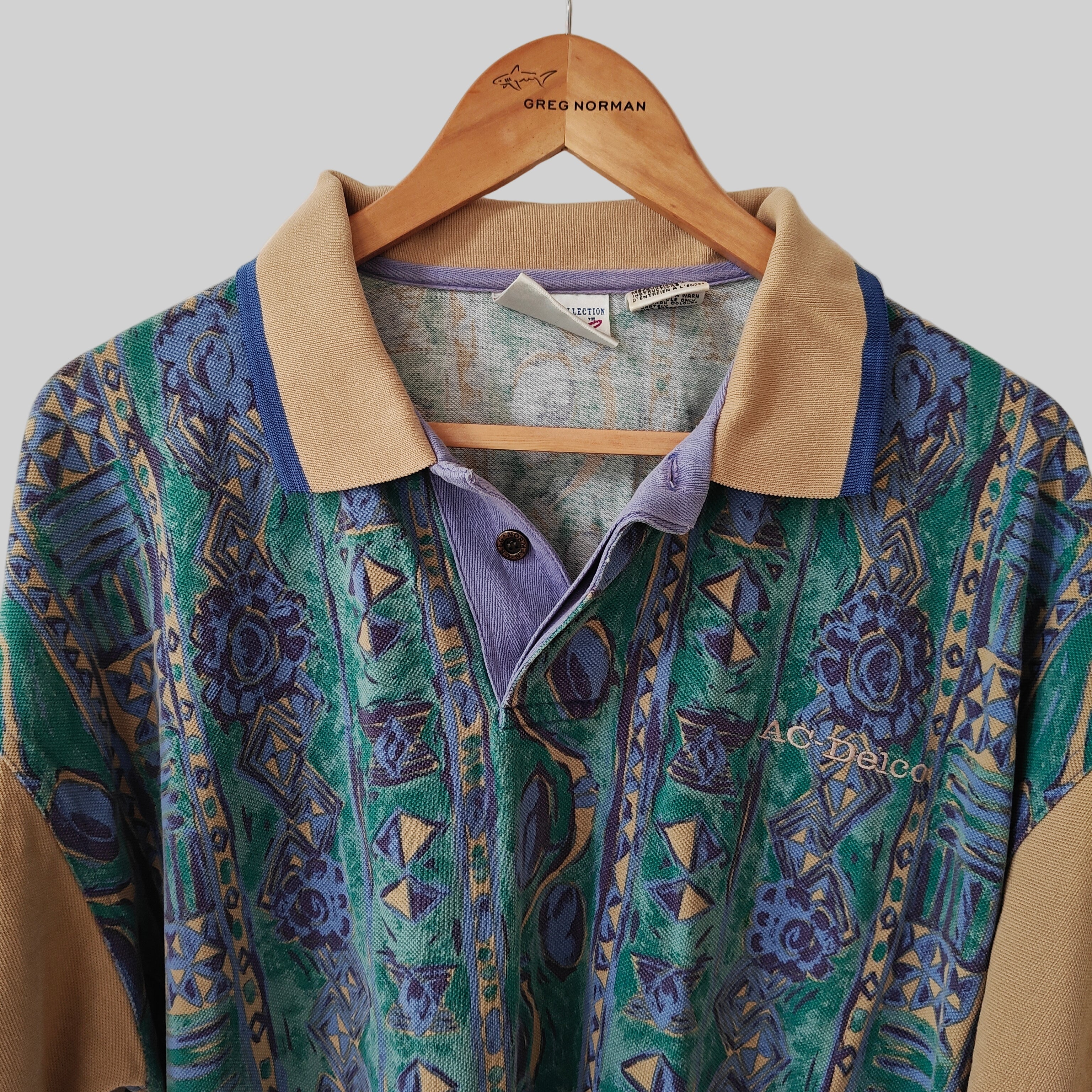 Greg Norman 90's Print Golf Polo Shirt - X-Large