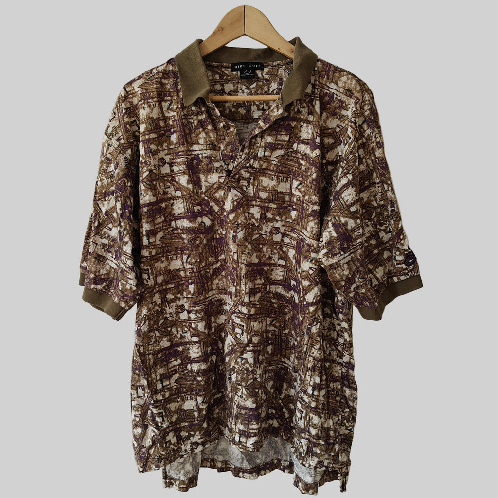 Nike 90's Print Golf Polo Shirt - X-Large