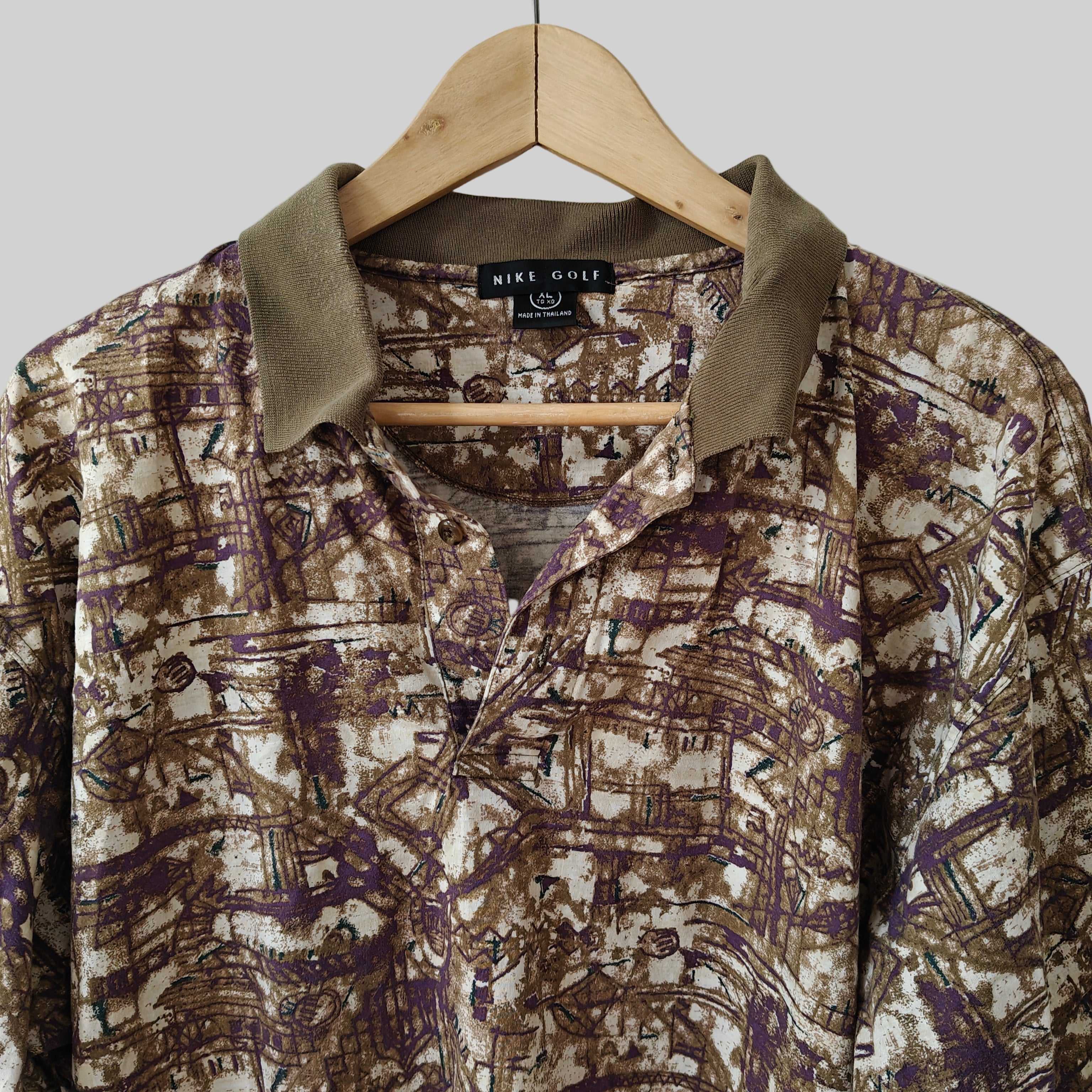 Nike 90's Print Golf Polo Shirt - X-Large