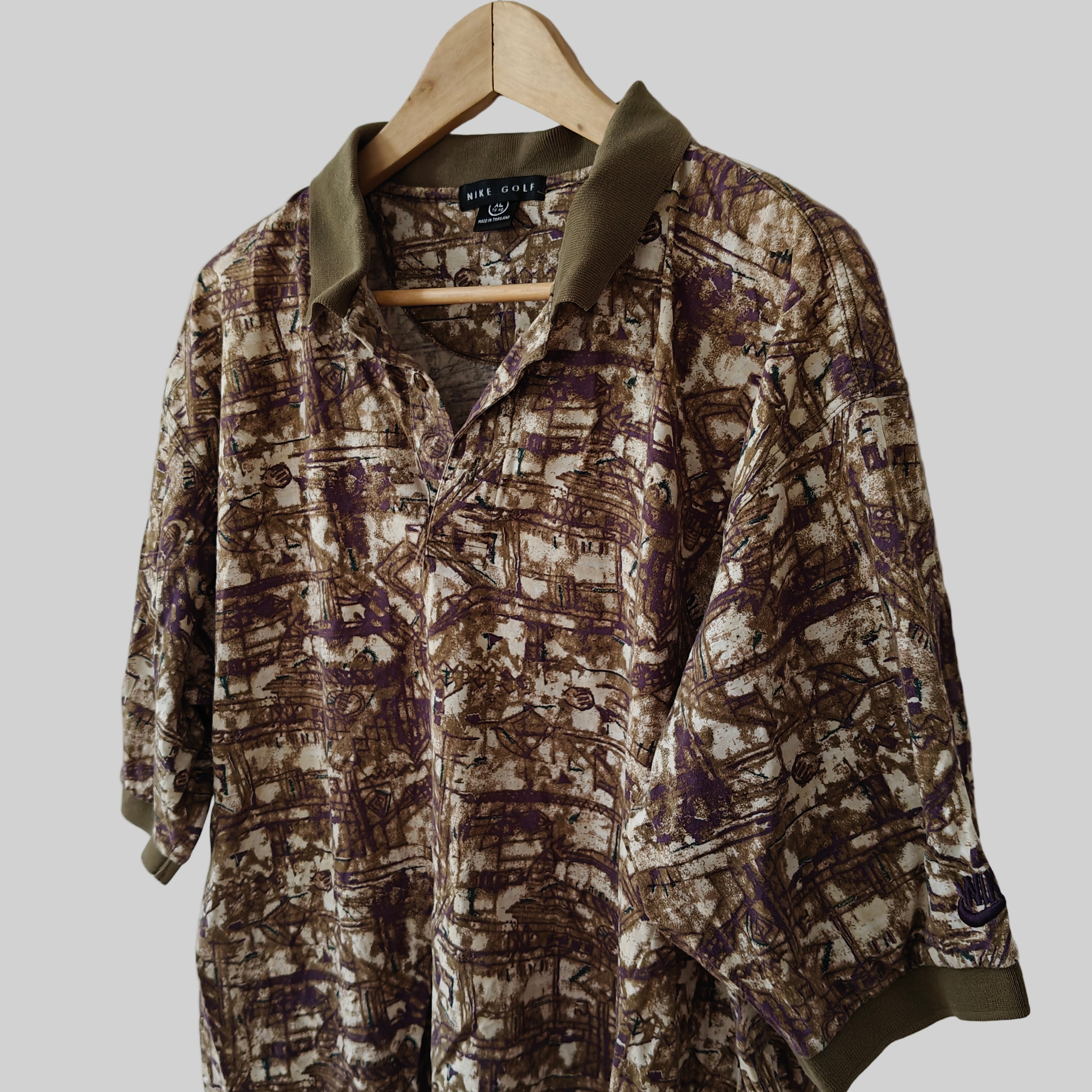 Nike 90's Print Golf Polo Shirt - X-Large