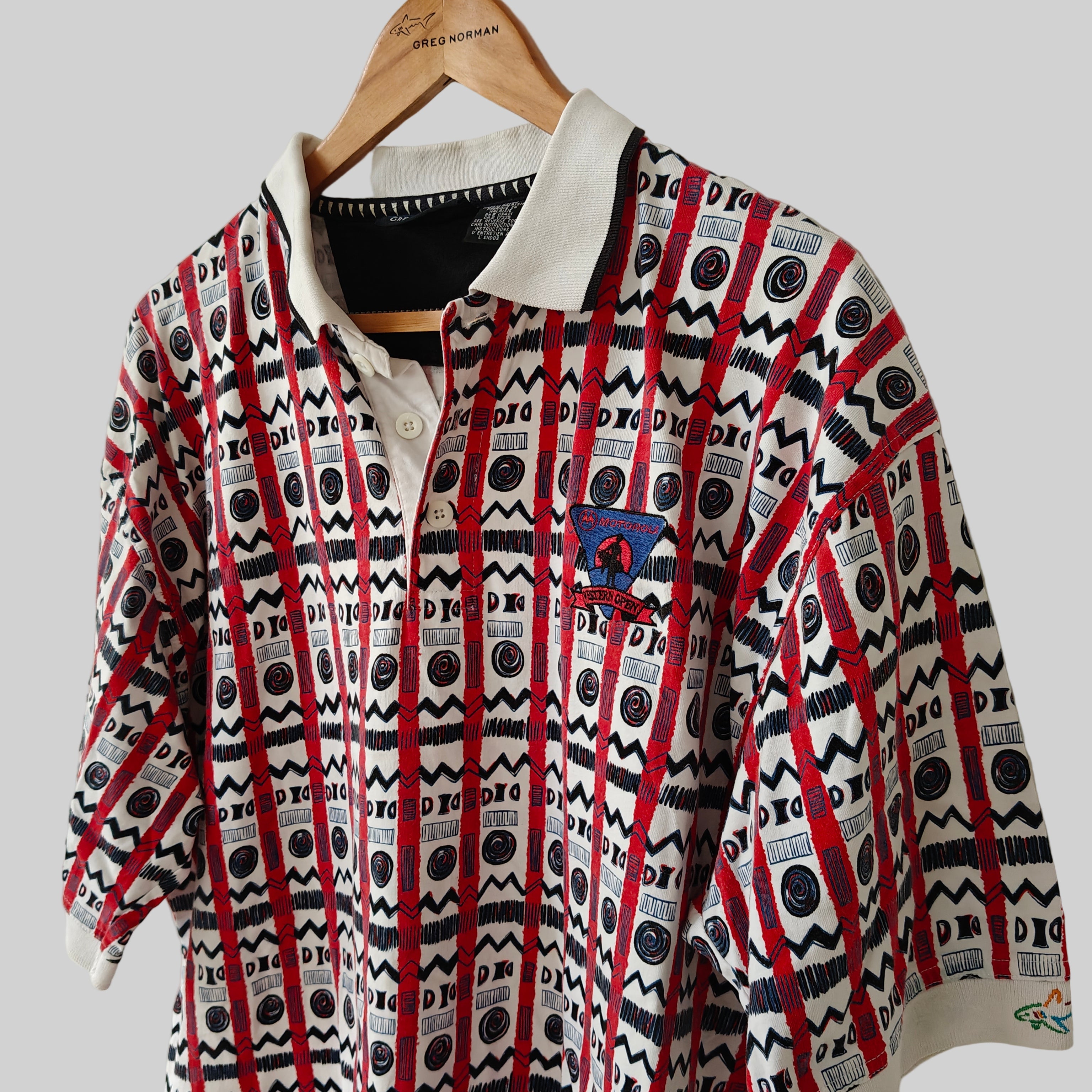 Greg Norman 90's Print Golf Polo Shirt - X-Large