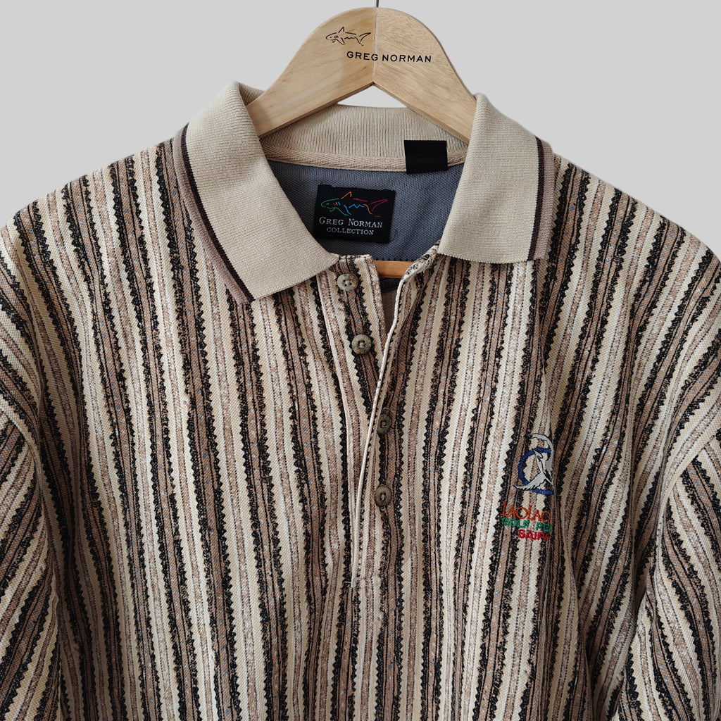 Greg Norman 90's Print Golf Polo Shirt - Medium