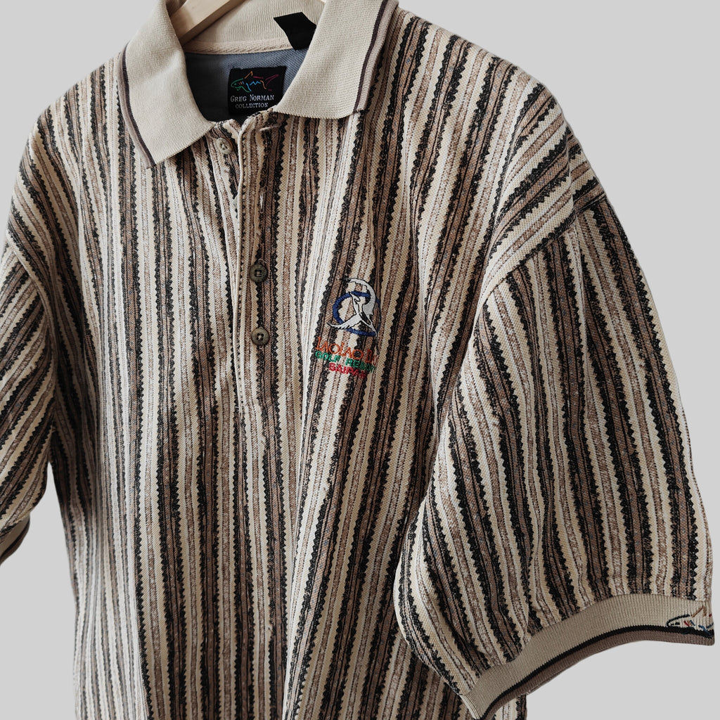 Greg Norman 90's Print Golf Polo Shirt - Medium