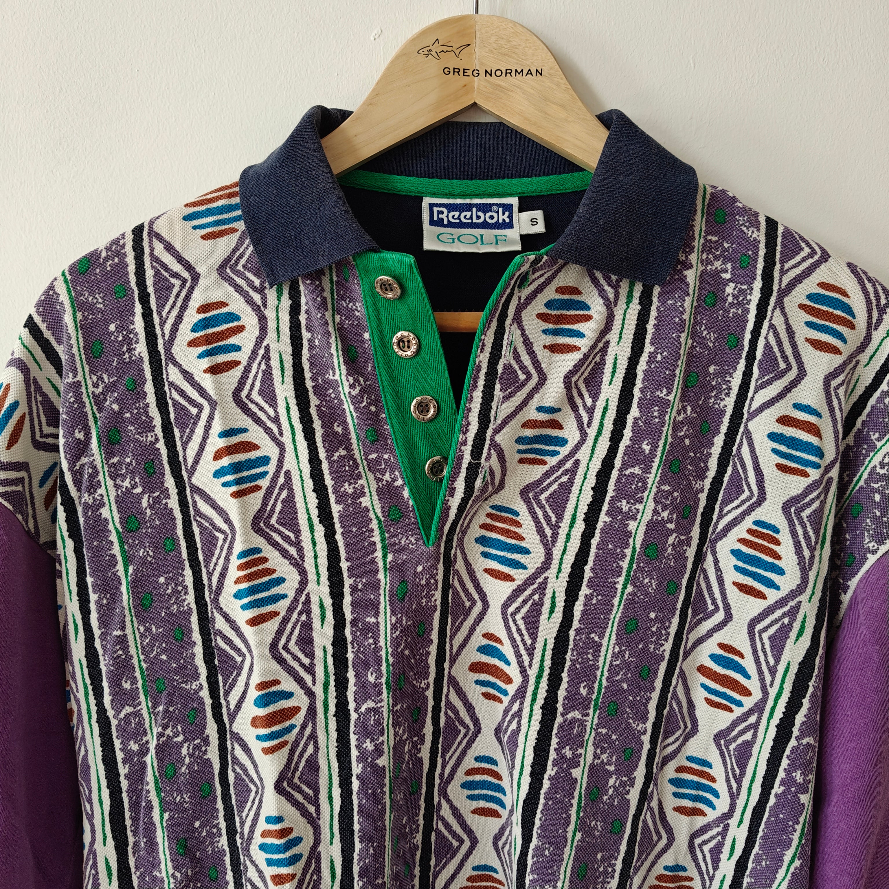 Reebok Golf 90s Print Polo Shirt - Small