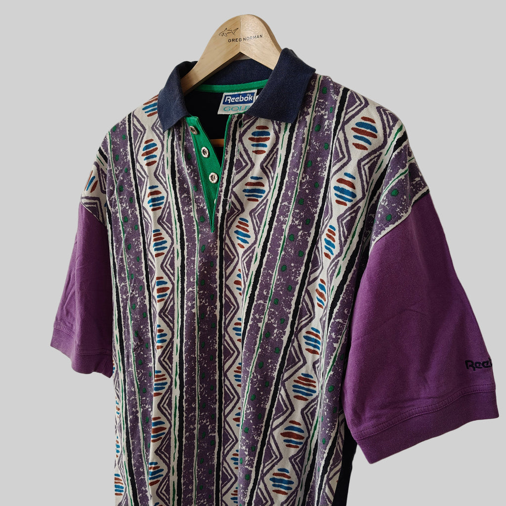 Reebok Golf 90s Print Polo Shirt - Small