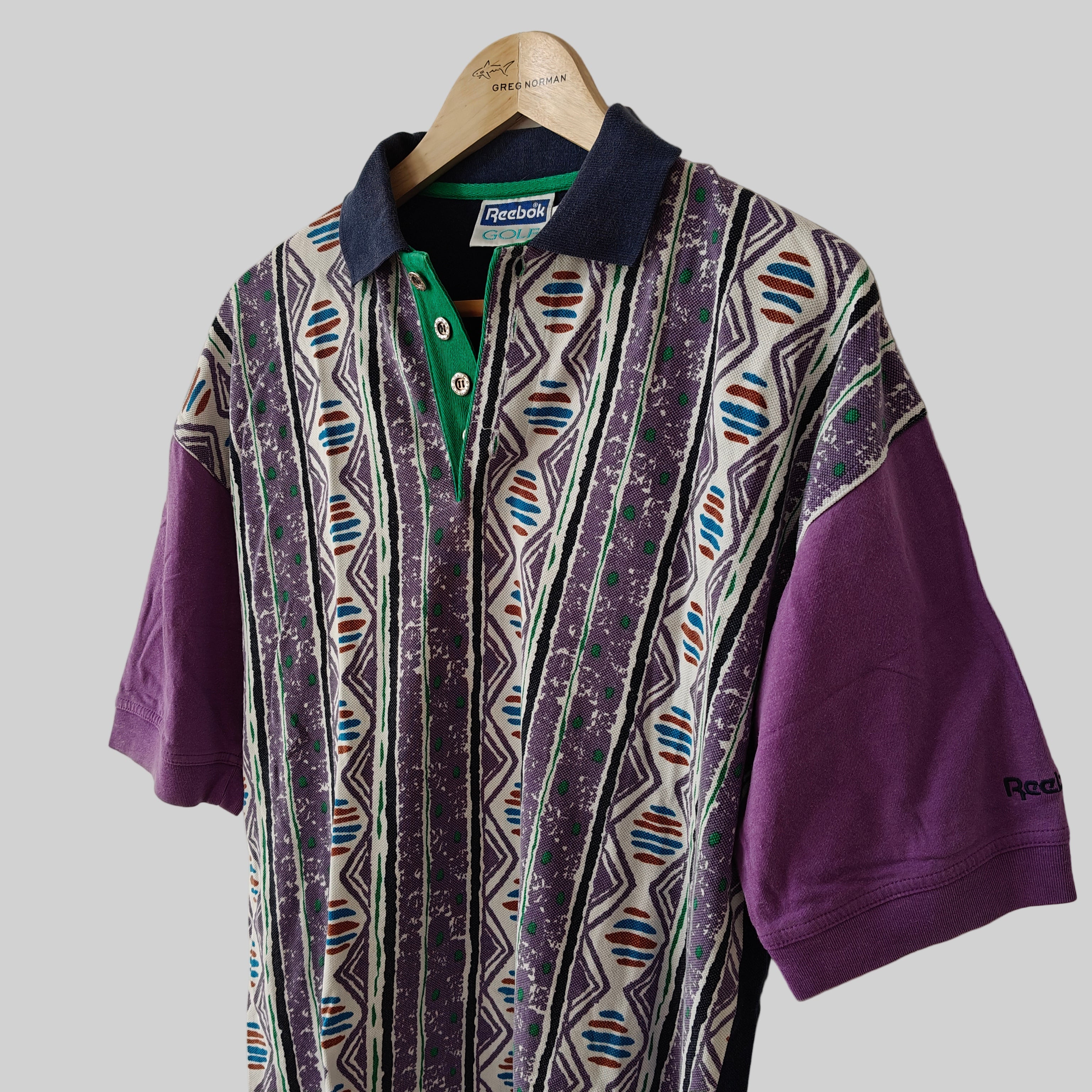 Reebok Golf 90s Print Polo Shirt - Small