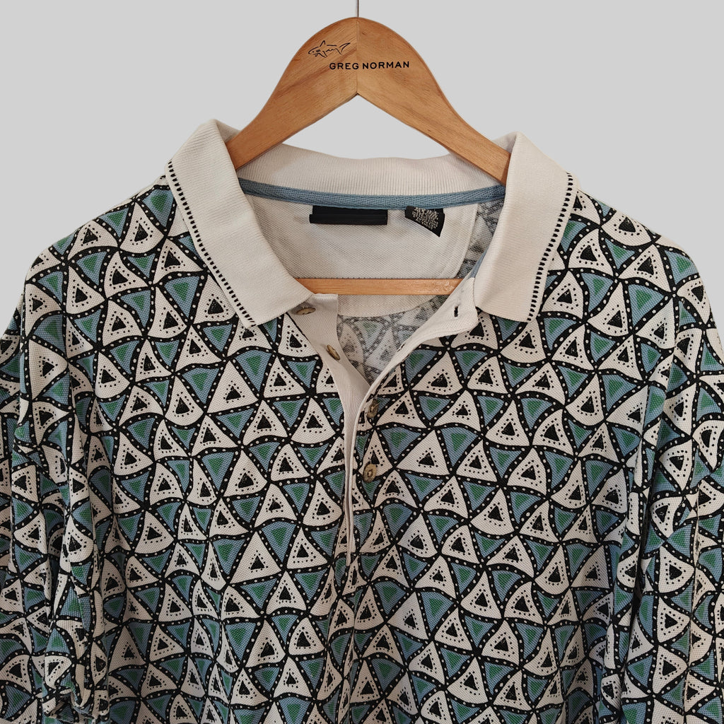 Greg Norman 90's Print Golf Polo Shirt - X-Large