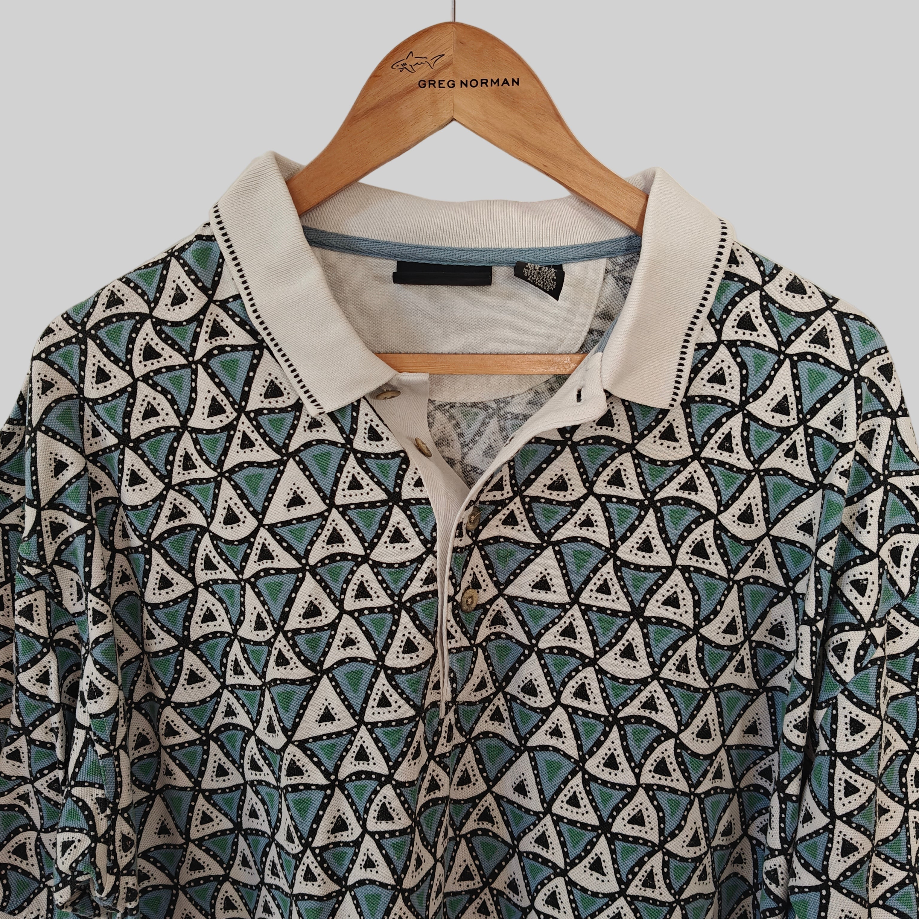 Greg Norman 90's Print Golf Polo Shirt - X-Large