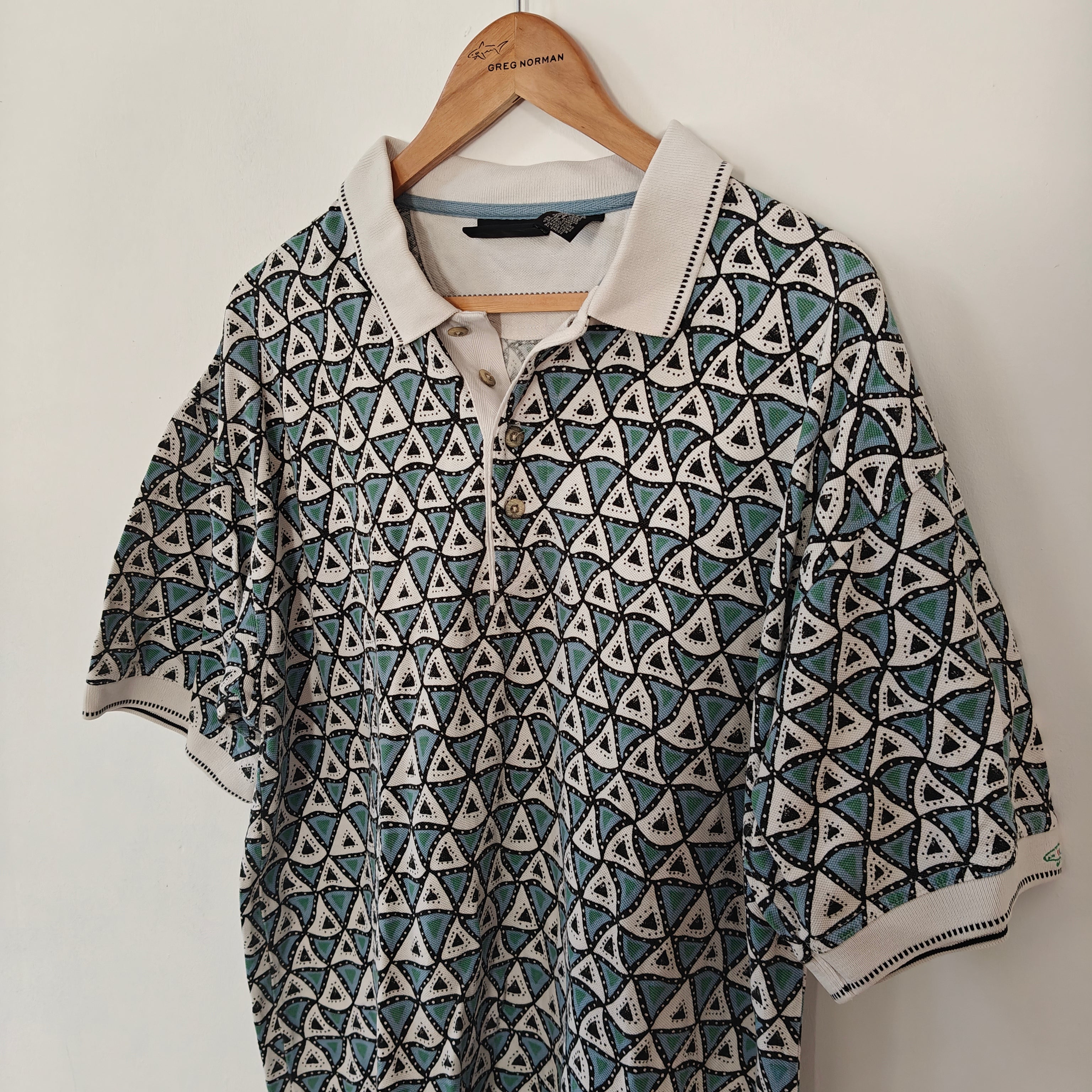 Greg Norman 90's Print Golf Polo Shirt - X-Large