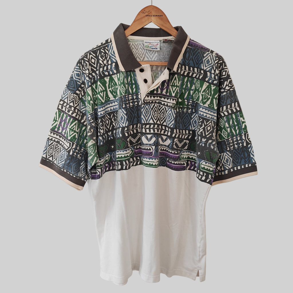Greg Norman 90's Print Golf Polo Shirt - X-Large