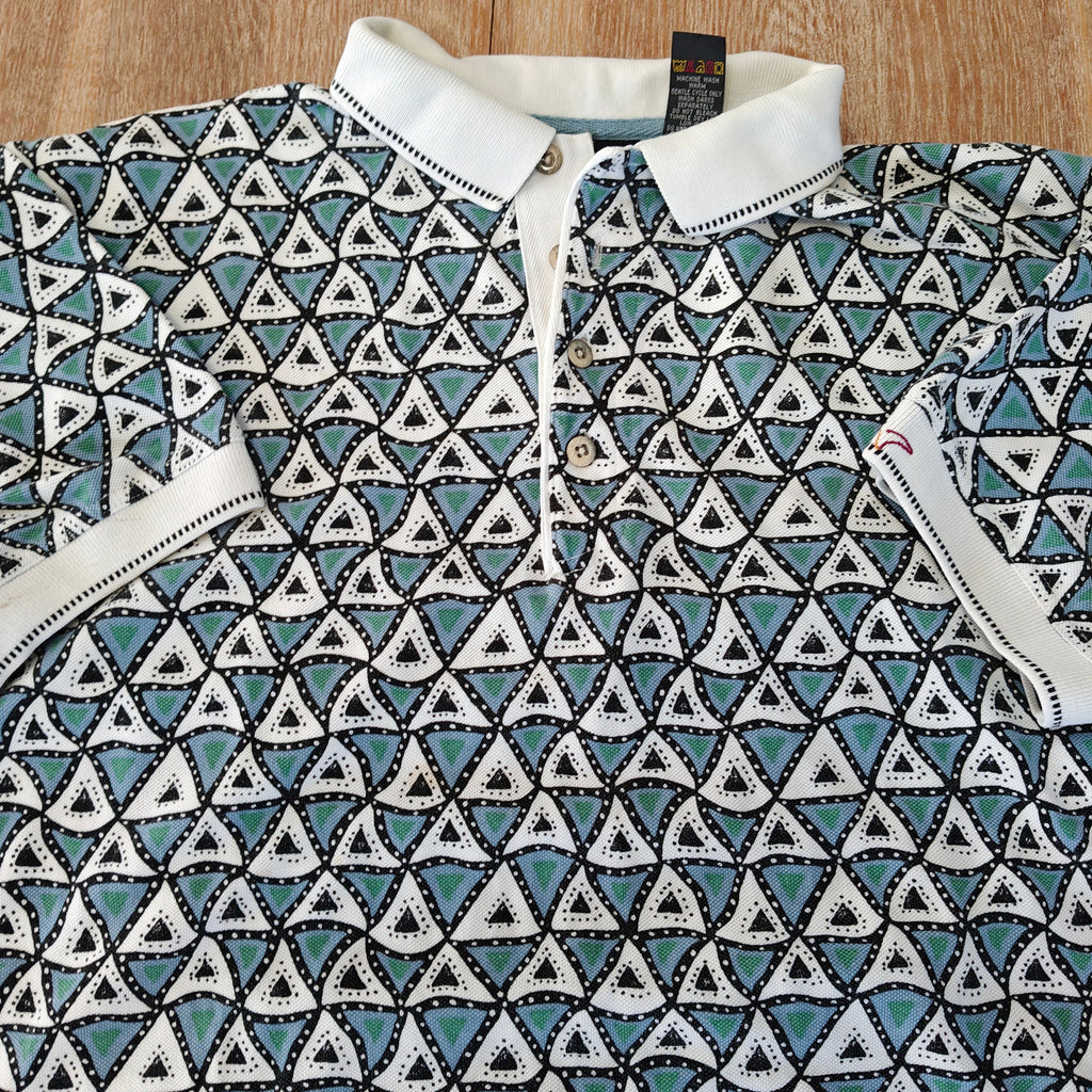 Greg Norman 90's Print Golf Polo - Medium