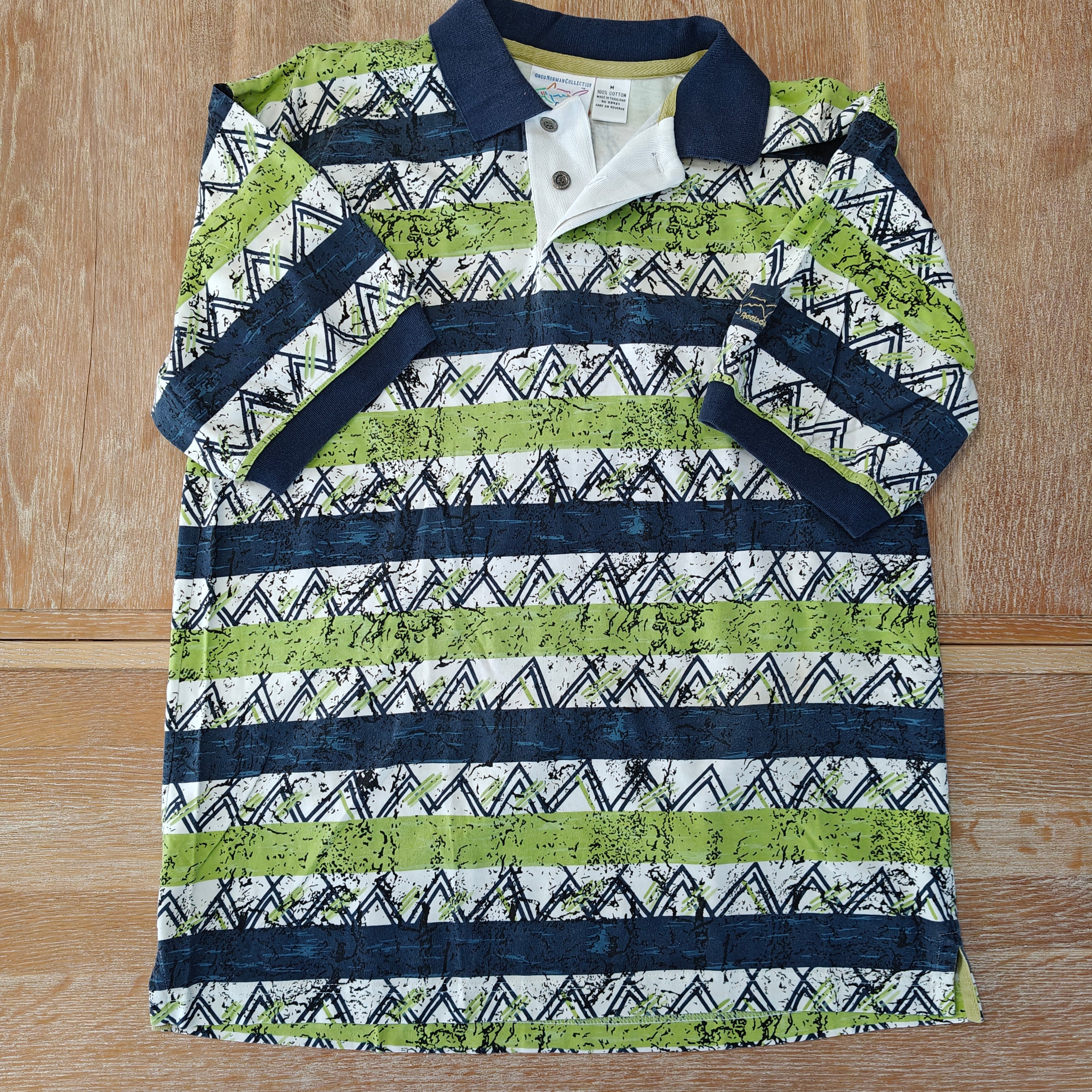 Greg Norman 90's Print Golf Polo - Medium