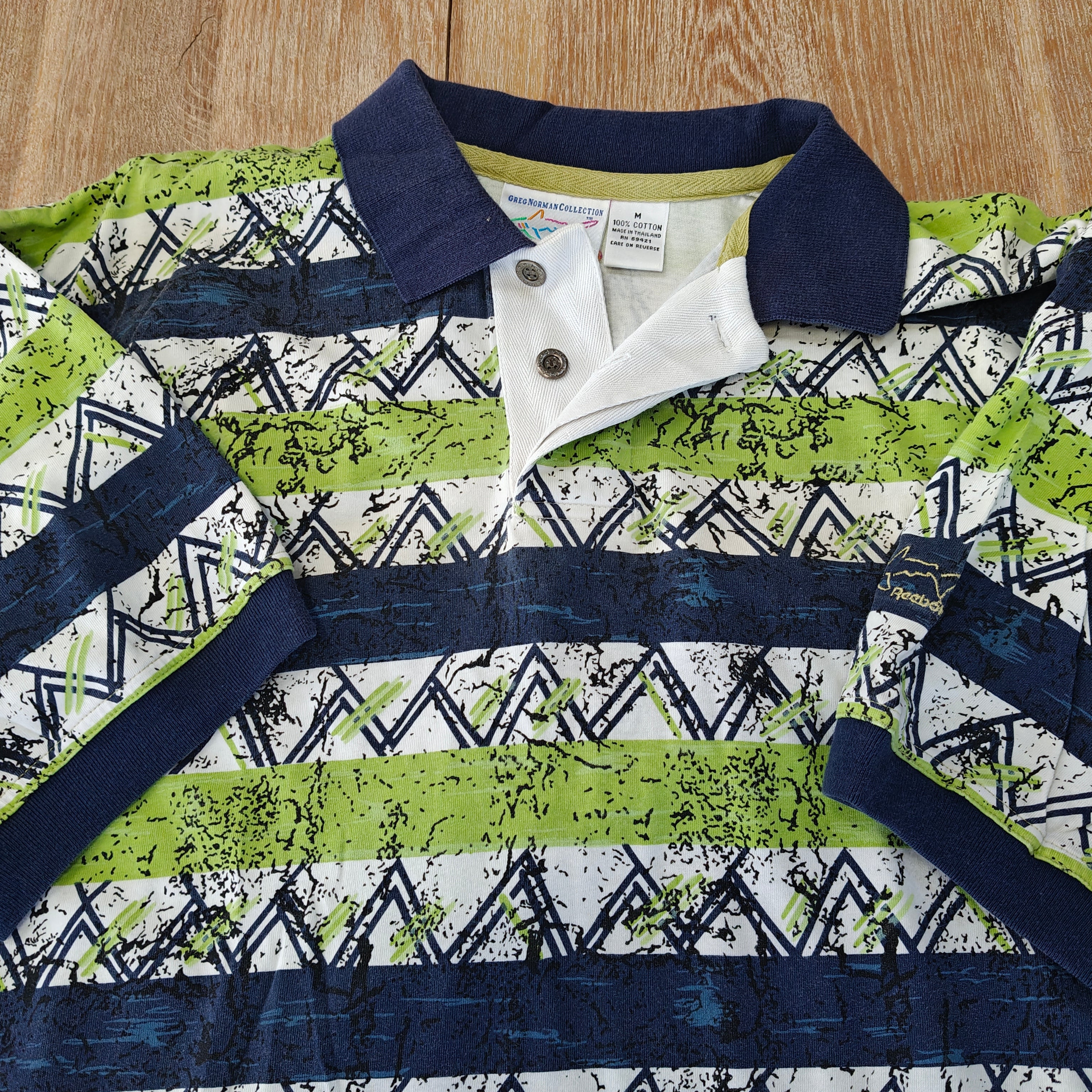 Greg Norman 90's Print Golf Polo - Medium