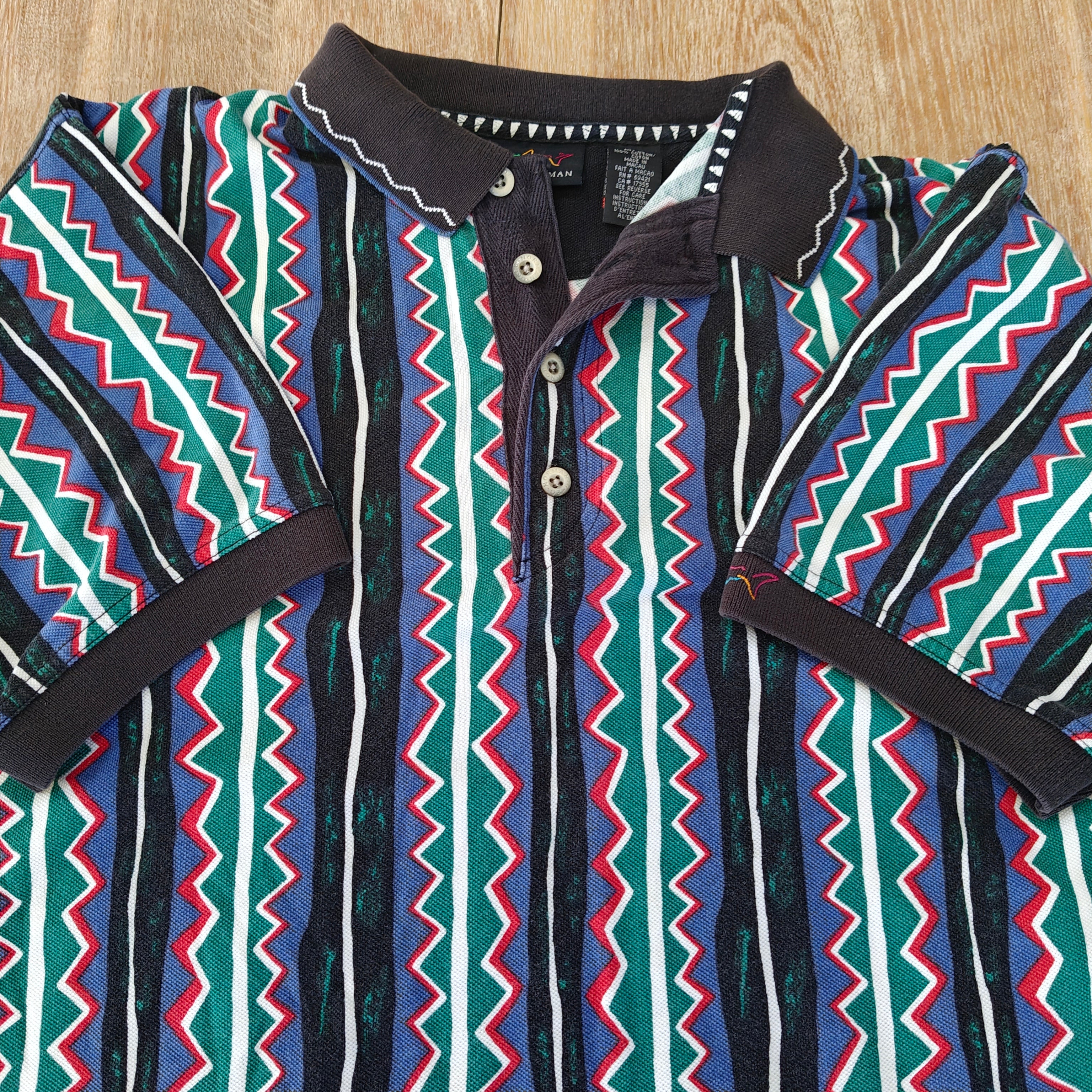 Greg Norman 90's Print Golf Polo - Medium
