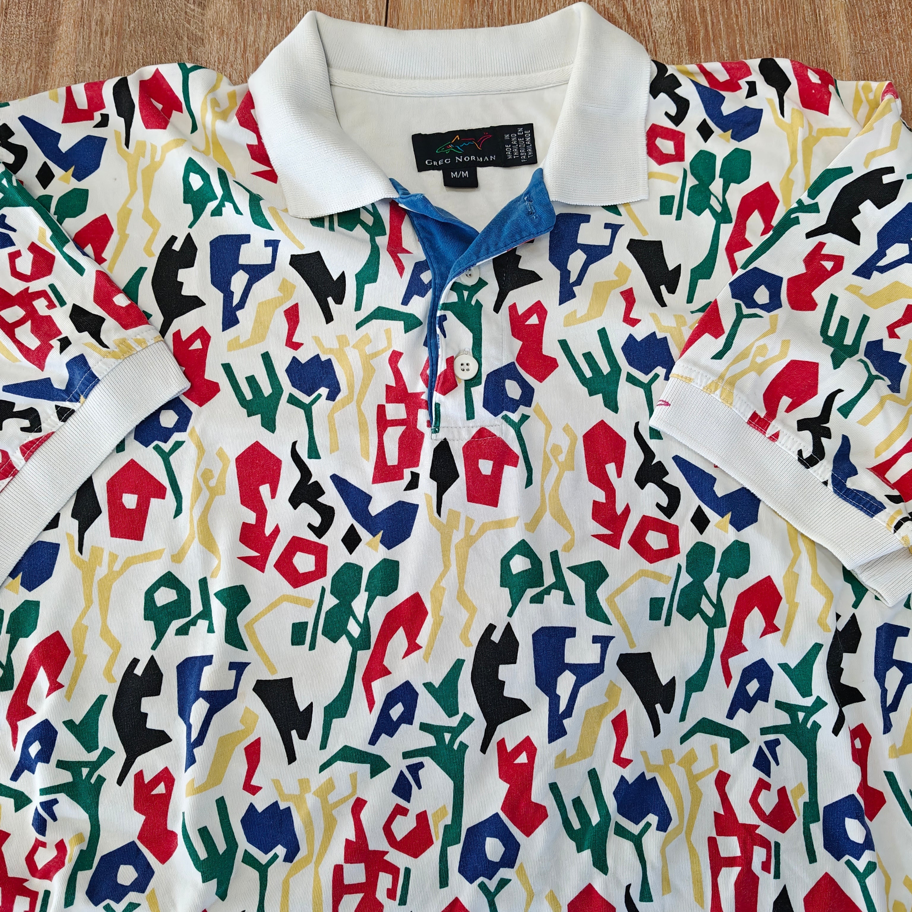 Greg Norman 90's Print Golf Polo - Medium