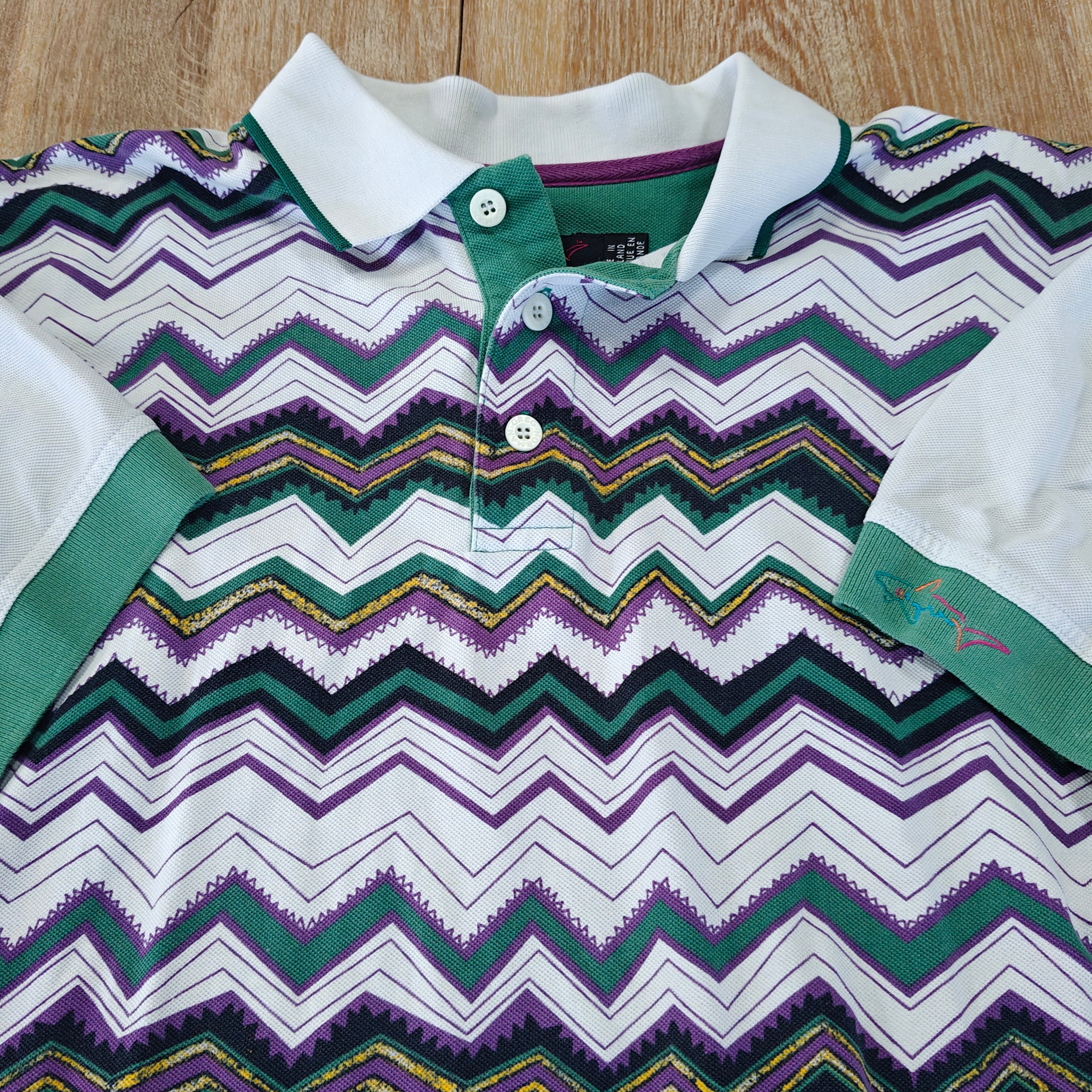 Greg Norman Print 90's Golf Polo - Large
