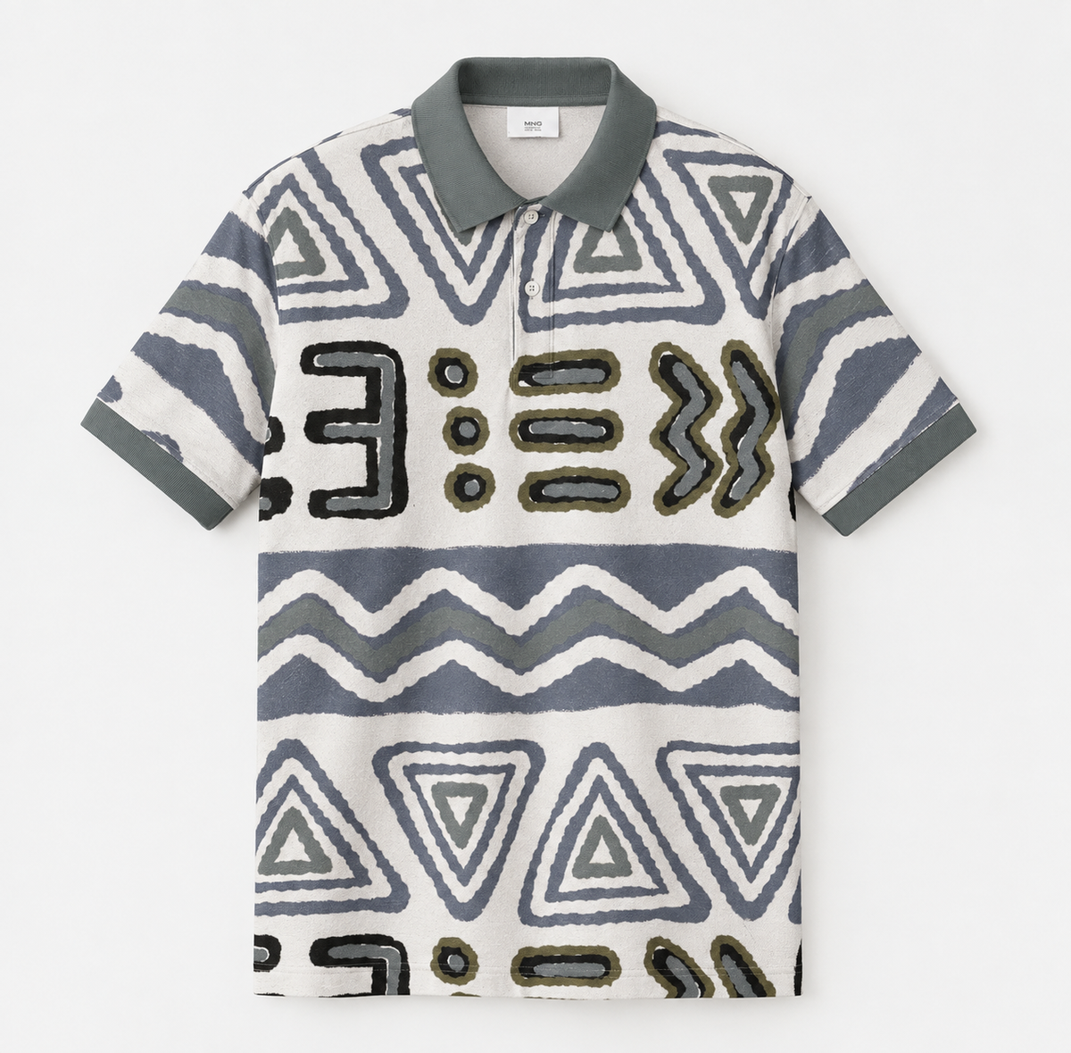 Monic 'Tribe Aside' Print Golf Shirt