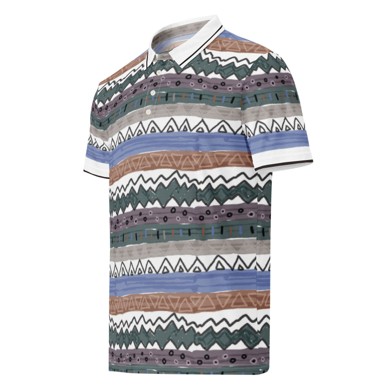 Monic Golf Abstract Print Polo Shirt