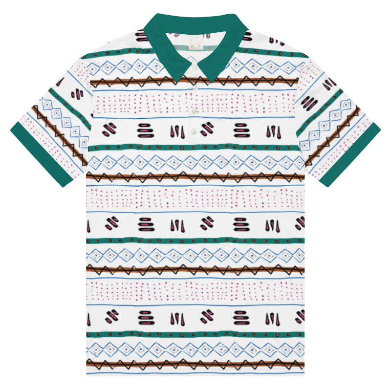 Monic Golf Abstract Print Polo Shirt