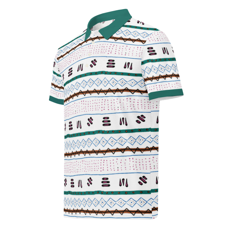 Monic Golf Abstract Print Polo Shirt