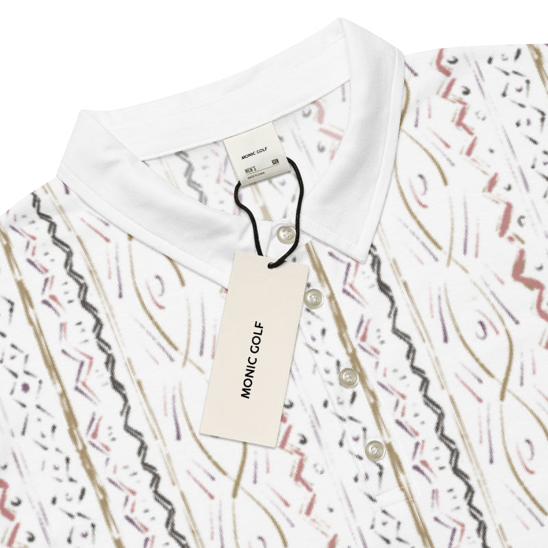 Monic Golf Abstract Print Polo Shirt