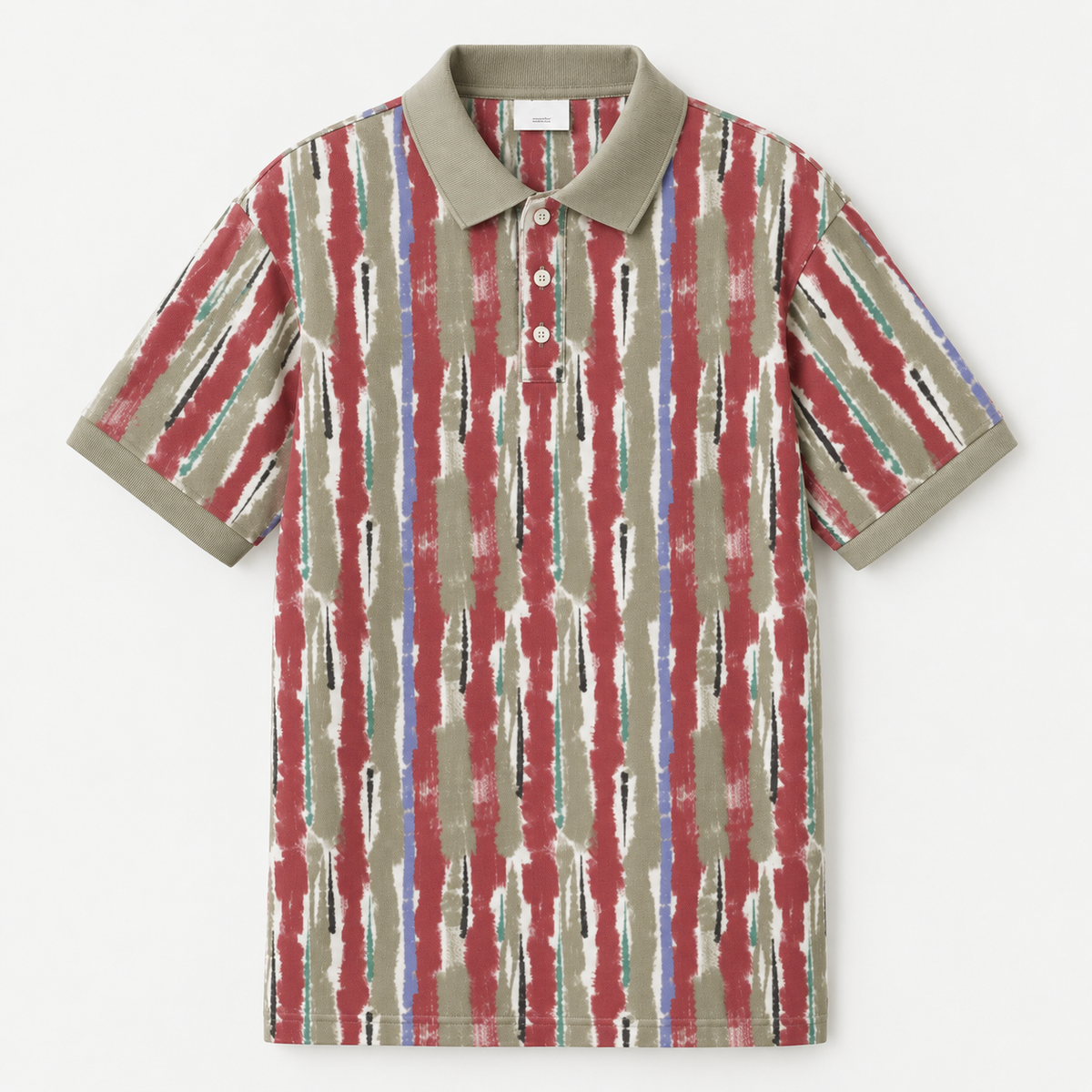 Monic 'Paint Strips' Print Golf Shirt